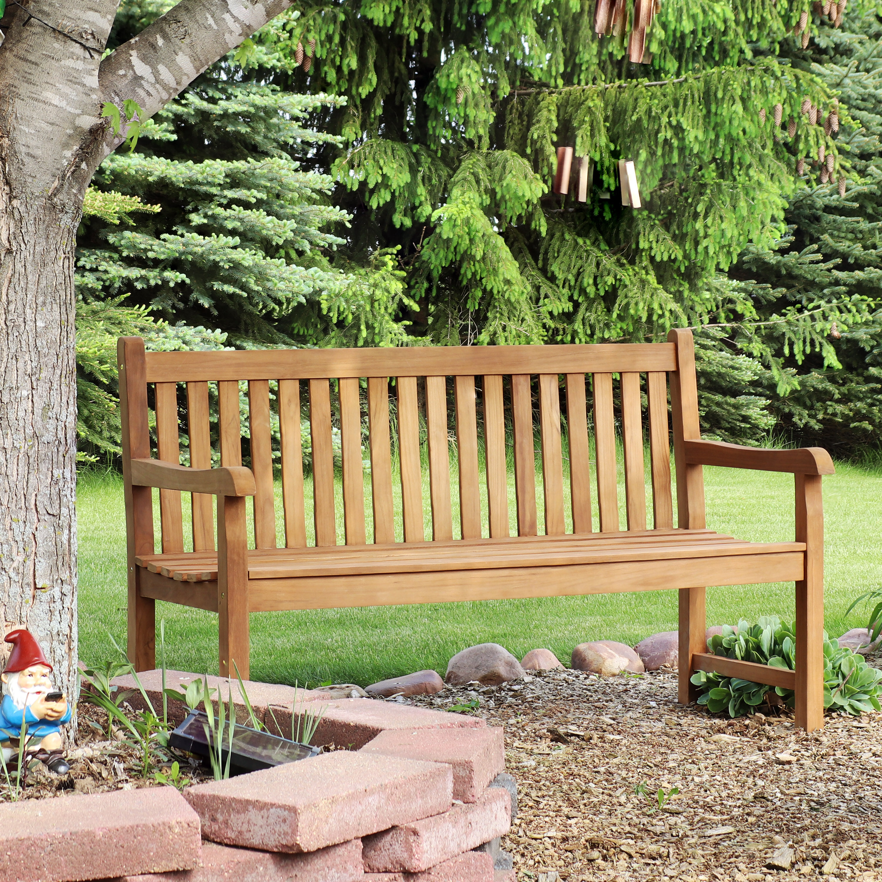 Teak Garden Bench In The Patio Benches