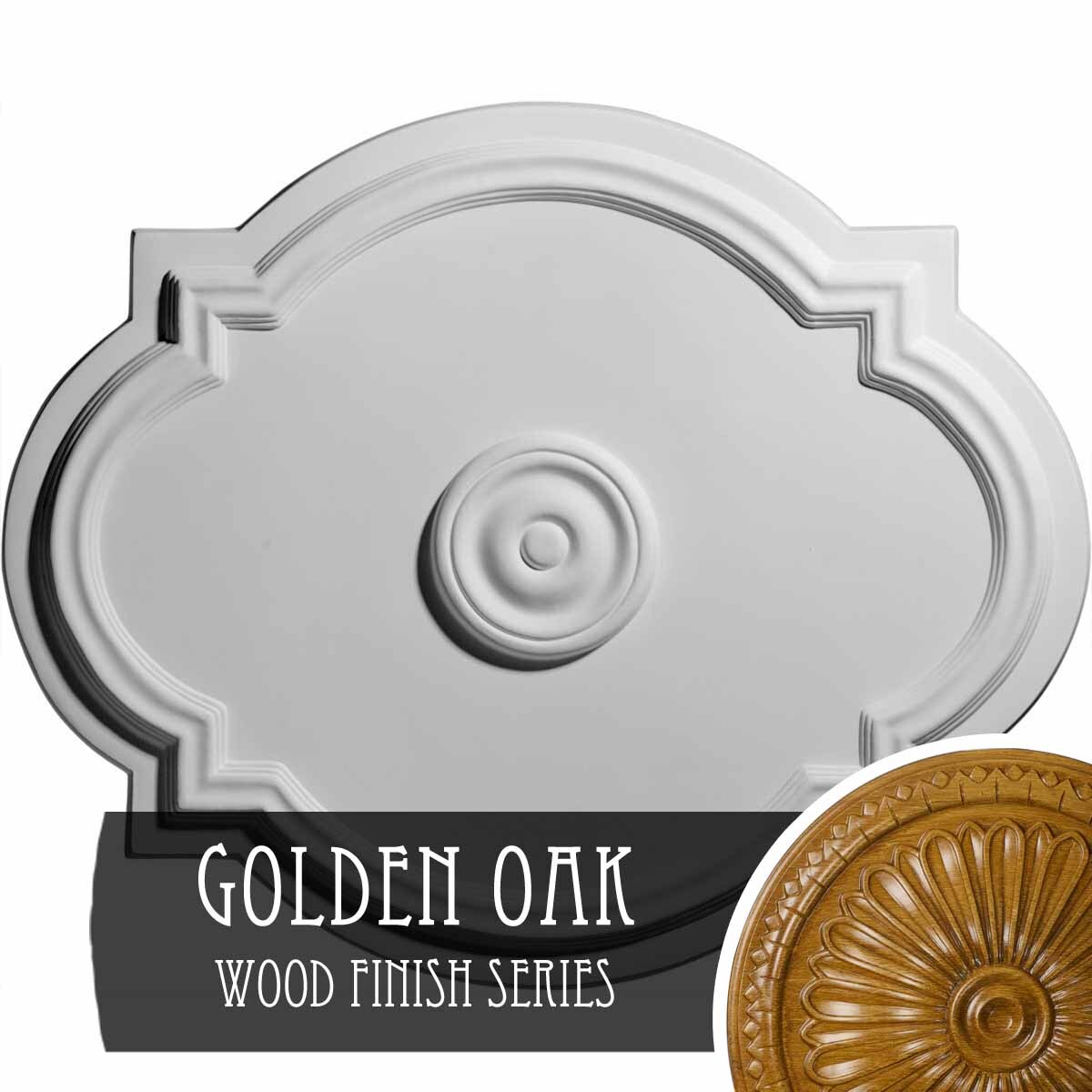 Ekena Millwork CM21WAGOS Waltz 17.375-in W x 21.25-in L Golden Oak Polyurethane Ceiling Medallion