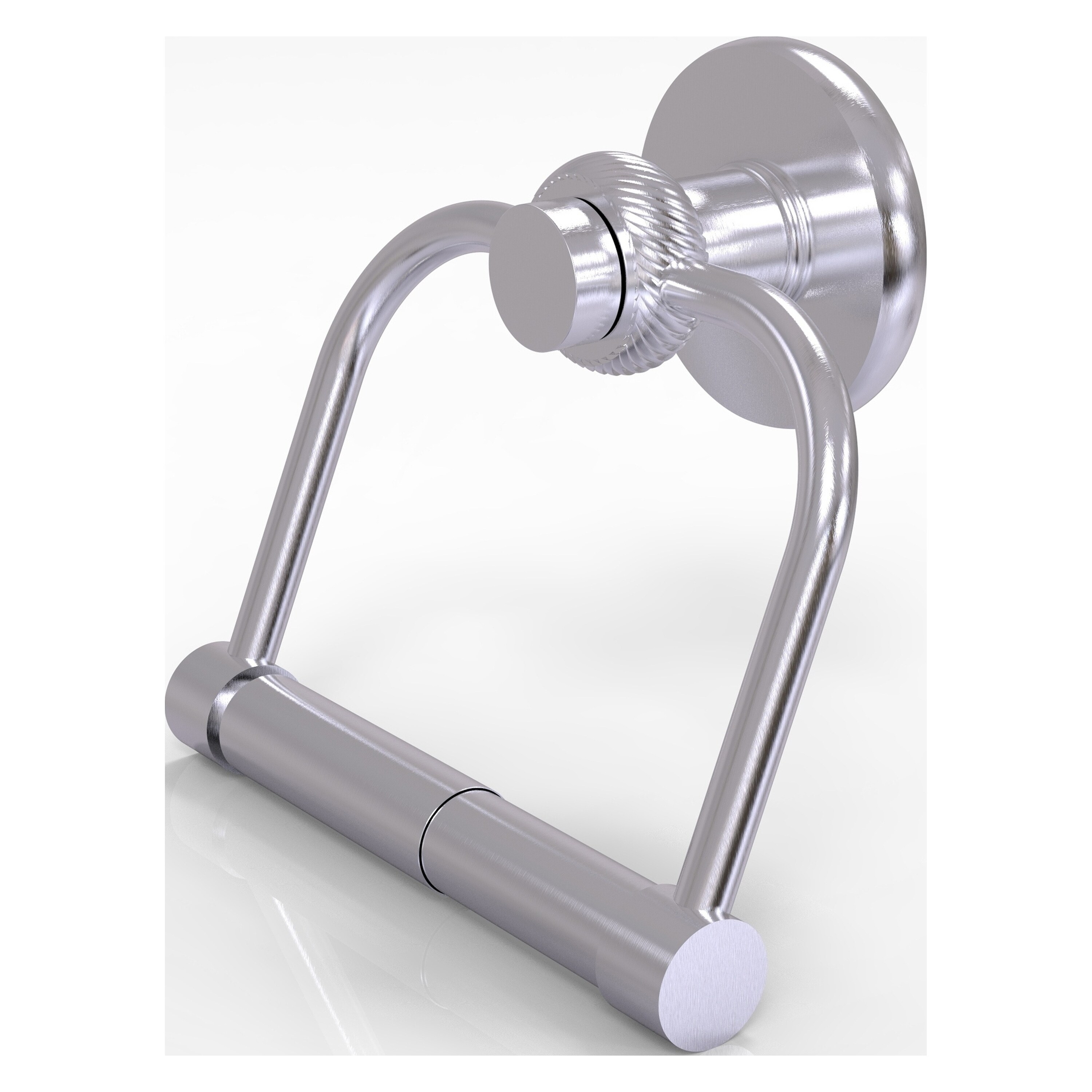Allied Brass 924T-SCH Mercury Satin Chrome Wall mount Double post Toilet Paper Holder 1 -Rolls with Storage