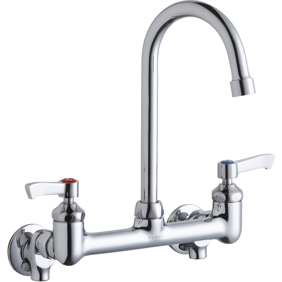 Elkay LK940GN05L2S Chrome Single Handle Wall-mount High-arc Commercial Kitchen Faucet