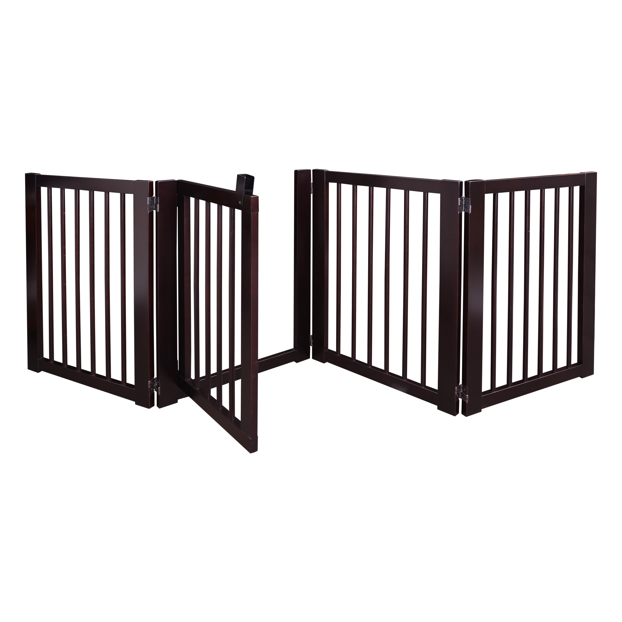 Casual Home 30-in H Freestanding Brown Wood Pet Gate 600-54 at Lowes.com