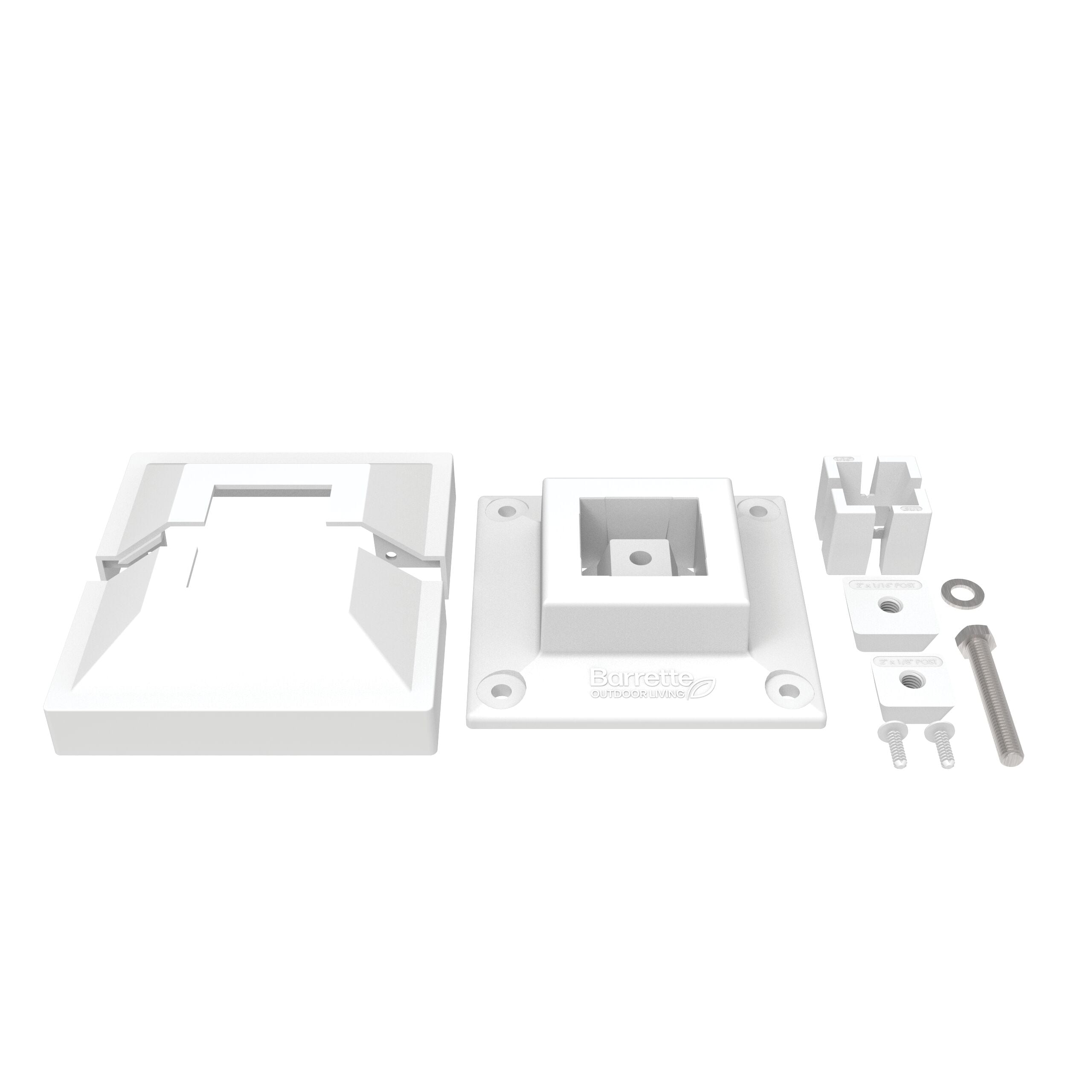 Freedom 73045680 6-in White Metal Surface mount For Metal Fence