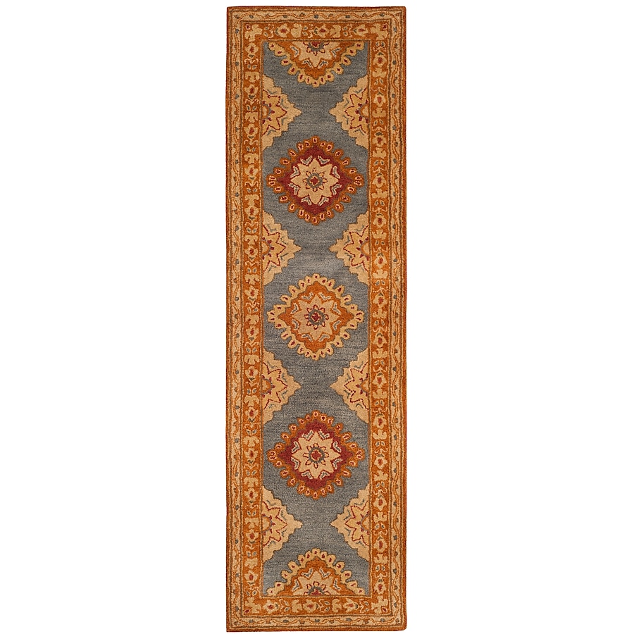 Safavieh Heritage Anand 2 x 8 Blue/Rust Indoor Floral/Botanical Oriental Handcrafted Runner Safavieh Heritage Anand 2 x 8 Blue/Rust Indoor Floral/Botanical Oriental Handcrafted Runner
