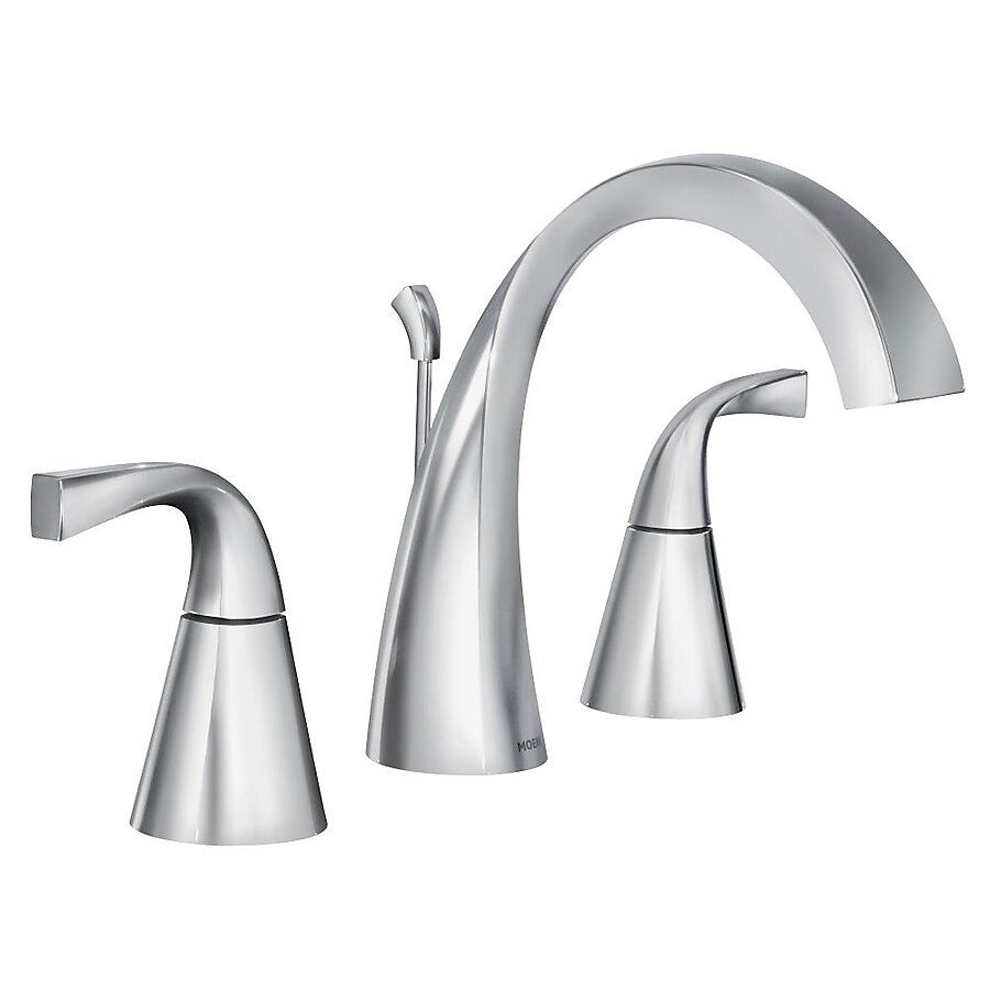 Moen Oxby Spot Resist Brushed Nickel 2-handle Widespread WaterSense Bathroom Sink Faucet with Drain Moen Oxby Spot Resist Brushed Nickel 2-handle Widespread WaterSense Bathroom Sink Faucet with Drain