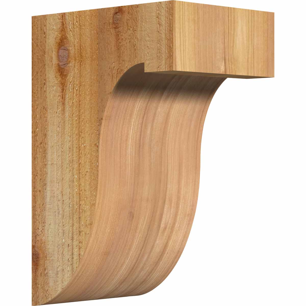 Ekena Millwork COR06X08X12DEL00RWR 6-in x 8-in x 12-in Del monte Unfinished Western red cedar Wood Paintable/Stainable Corbel