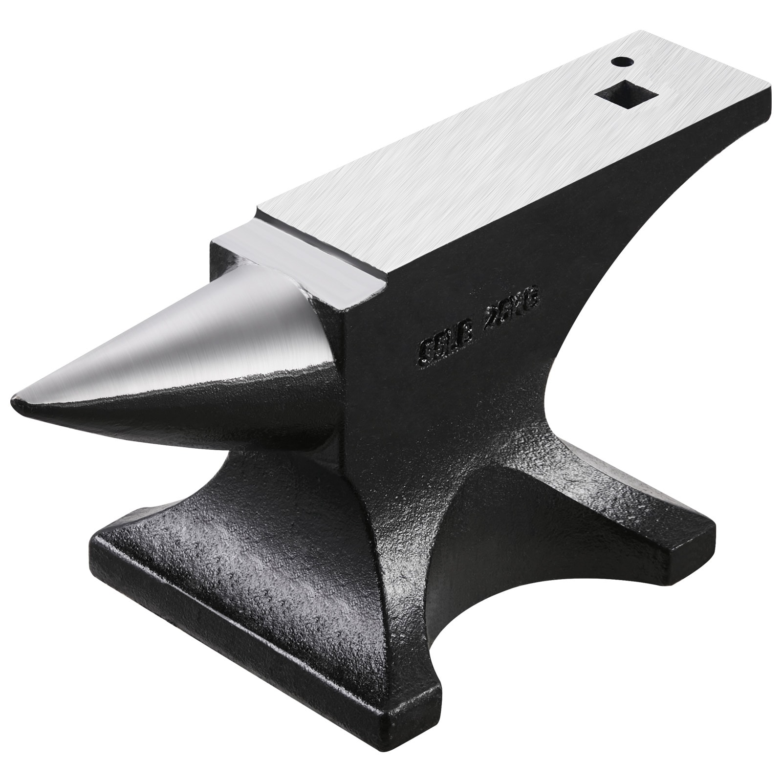 GIVIMO 55-lb Single Horn Anvil Cast Steel Round Horn Anvil for Blacksmiths with Pritchel Hole Hardy Hole Stable Base for Metal Bending Shaping Twisting #LW108GIVSS3578