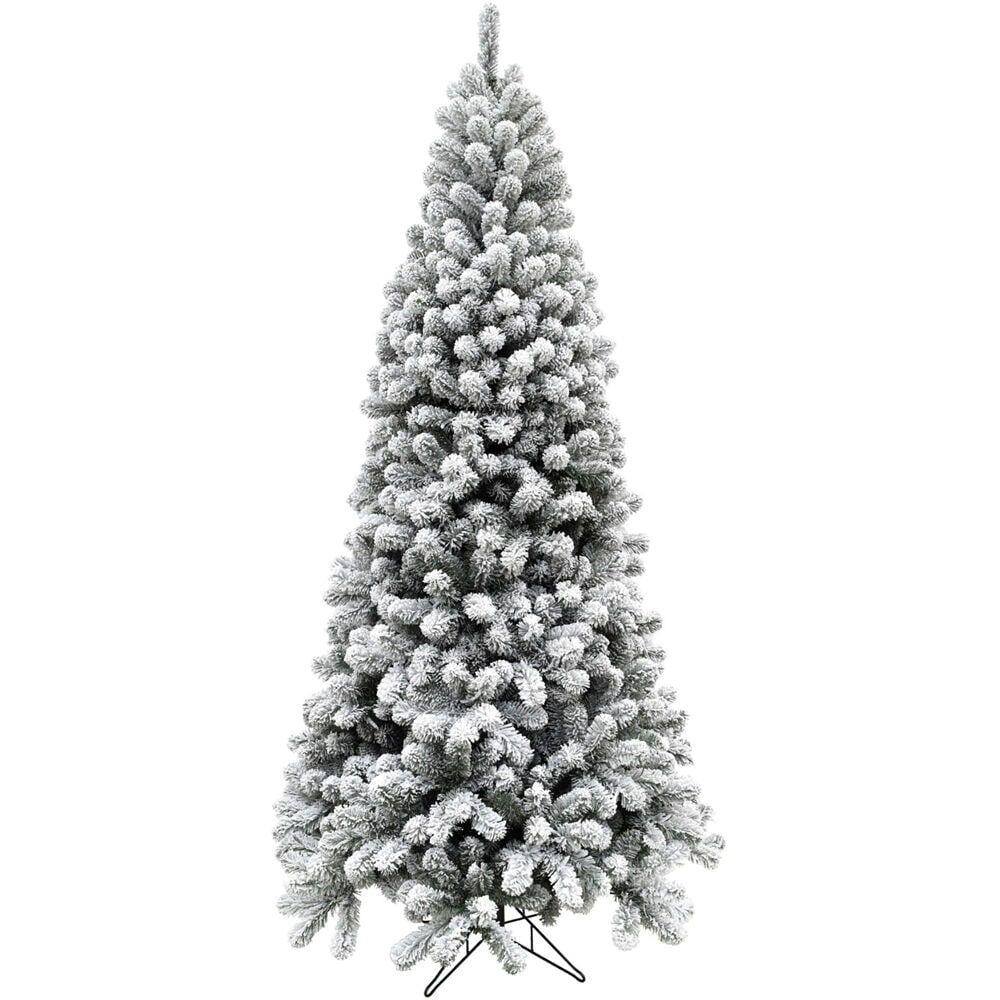 Fraser Hill Farm FFSF065-0SN Unlit 6.5-Feet Silverton snowy Flocked White Artificial Christmas Tree