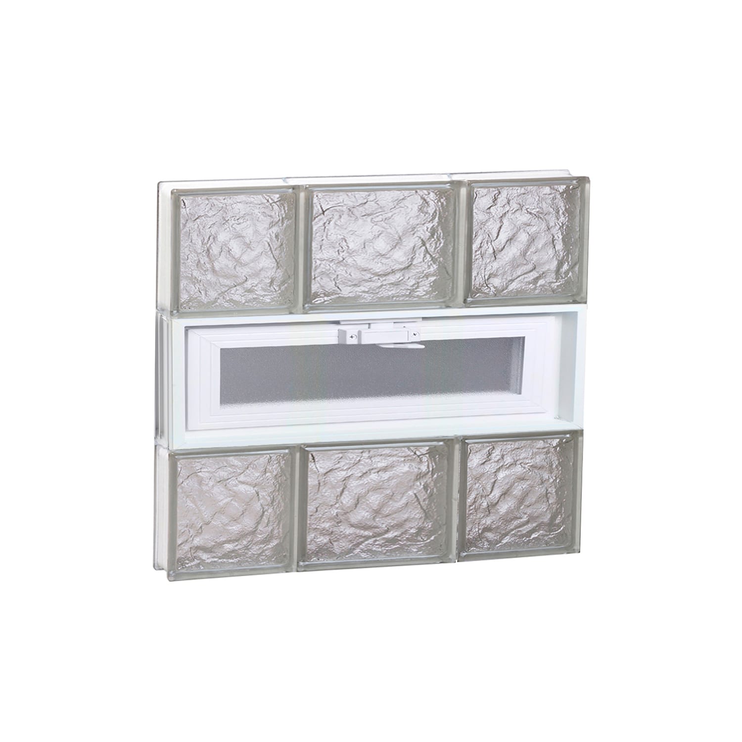 REDI2SET V2018IS Ice Glass 19-1/4-in x 17-1/4-in Frameless Replacement Vented Glass Block Window