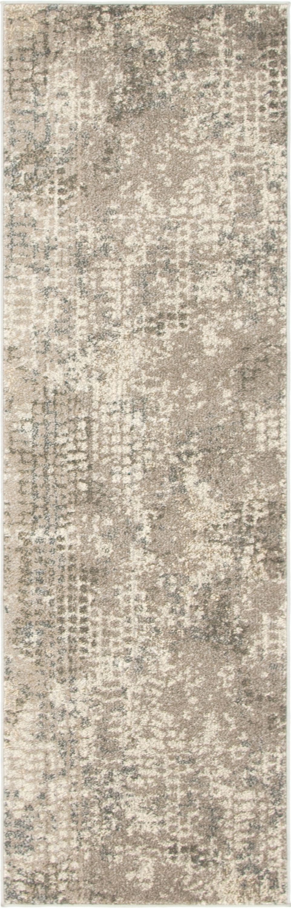 Unique Loom 3142288 Bondi Chromatic 2 x 6 (ft) Loomed Polypropylene Gray/Beige Rectangular Indoor Abstract Bohemian/Eclectic Runner rug