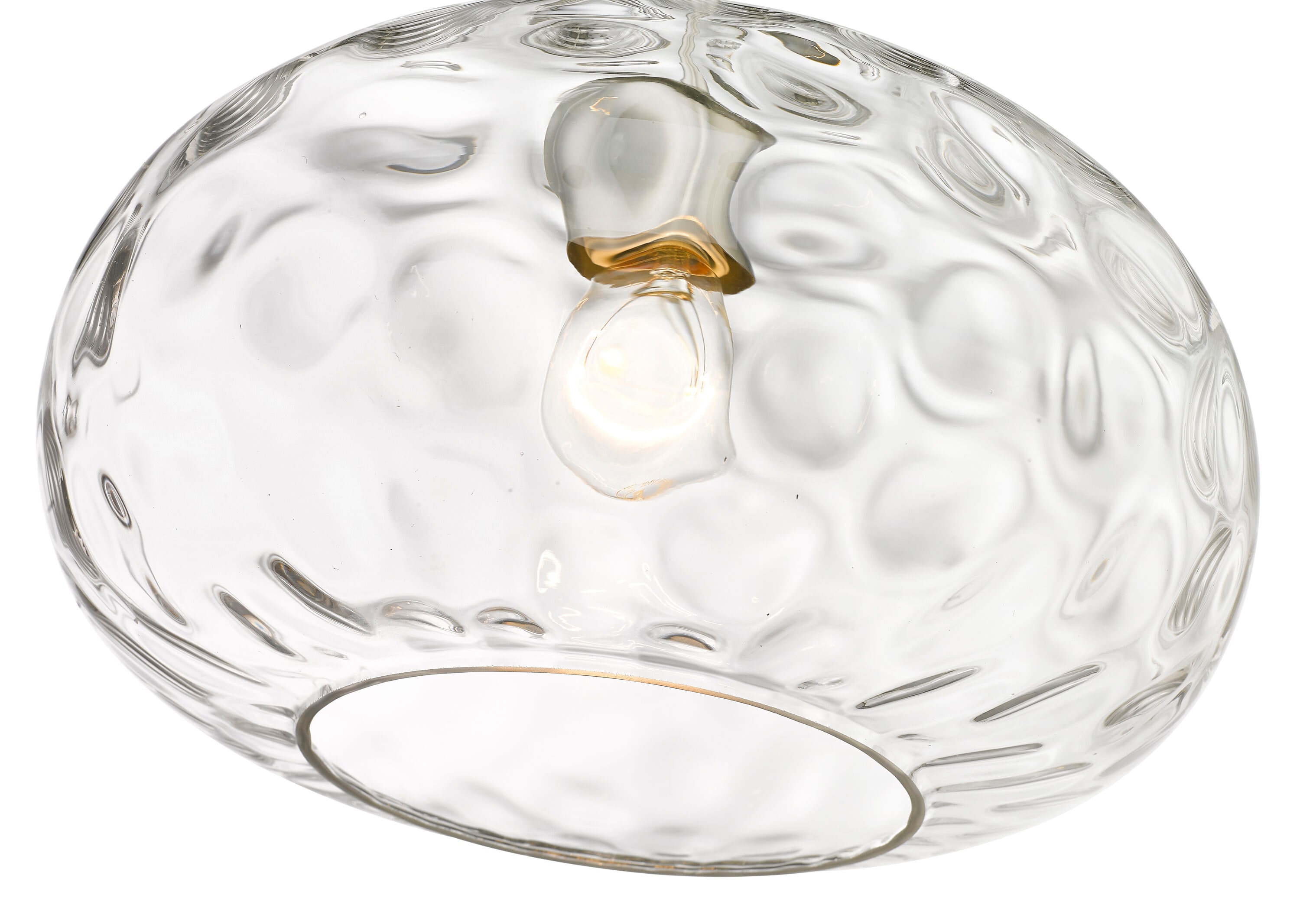 Chloe Contemporary 14" Water-Textured Glass Pendant in Brushed Nickel