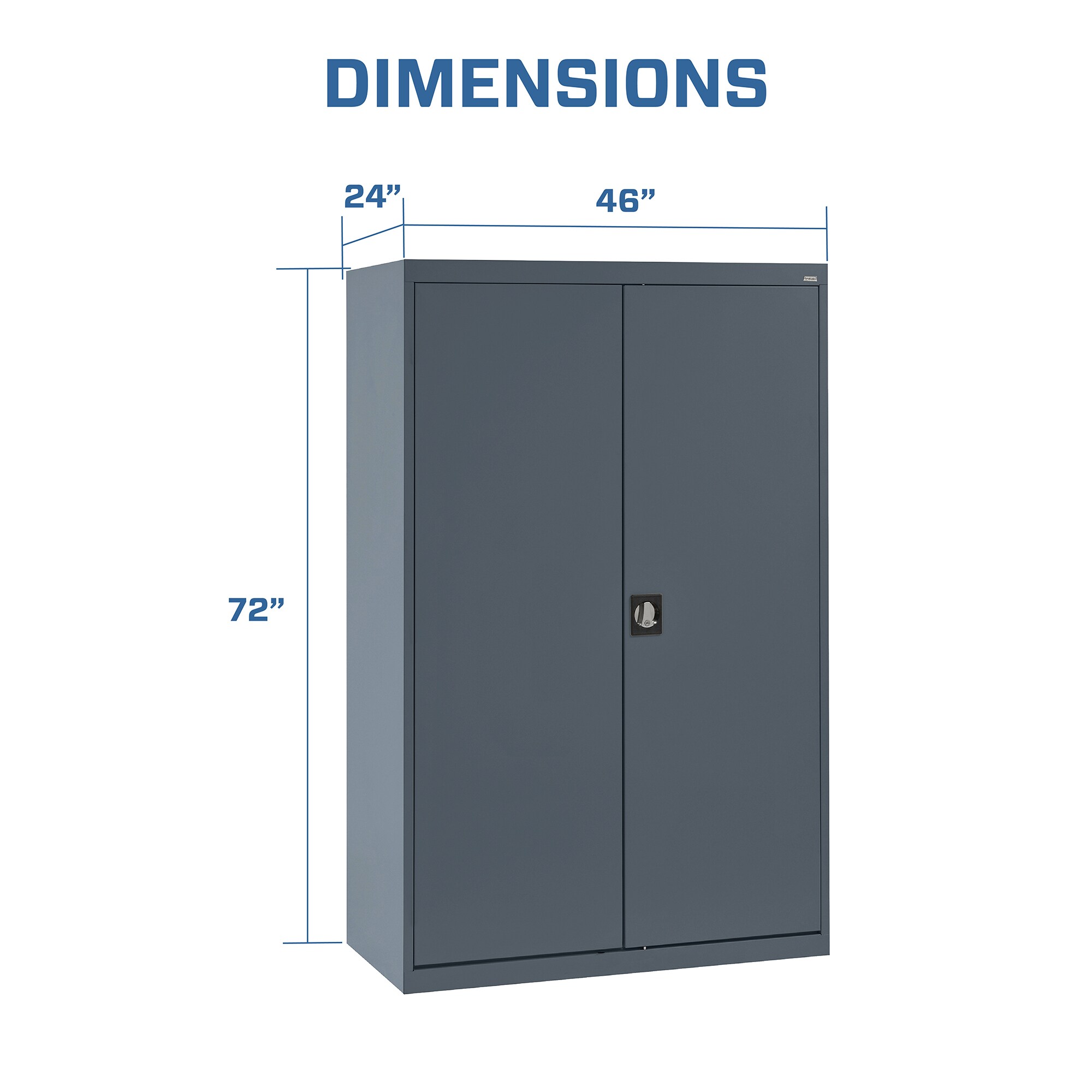 Gray Steel Freestanding Lockable Office Cabinet with Adjustable Shelving
