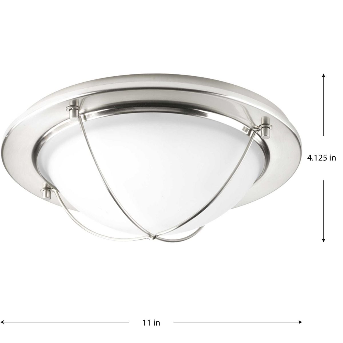 Portal Collection 11" Brushed Nickel LED Flush Mount with Etched Glass