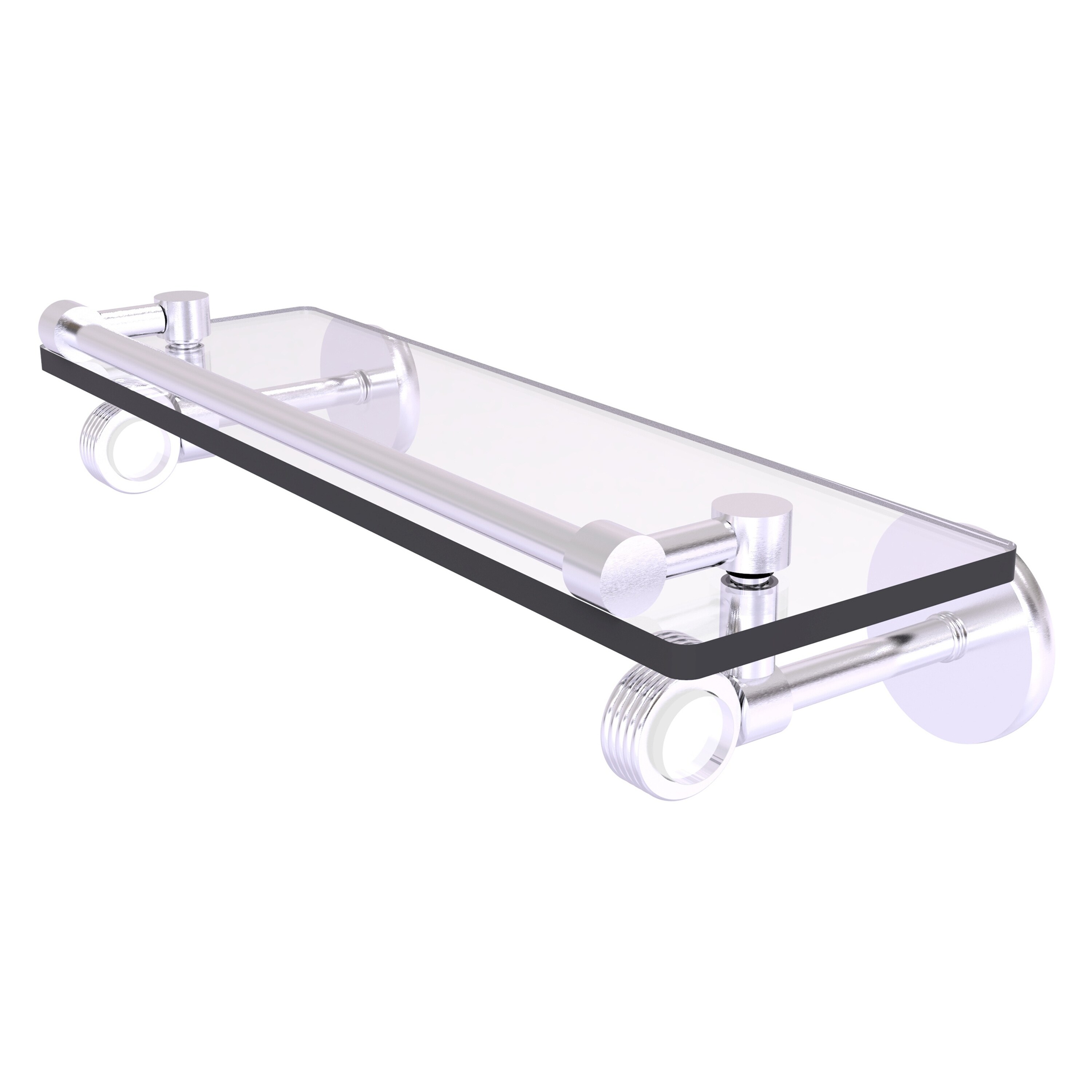 Allied Brass CV-1G-16-GAL-SCH Clearview Satin Chrome Wall mount Bathroom Shelf ( 16-in x 3.75-in x 5-in )