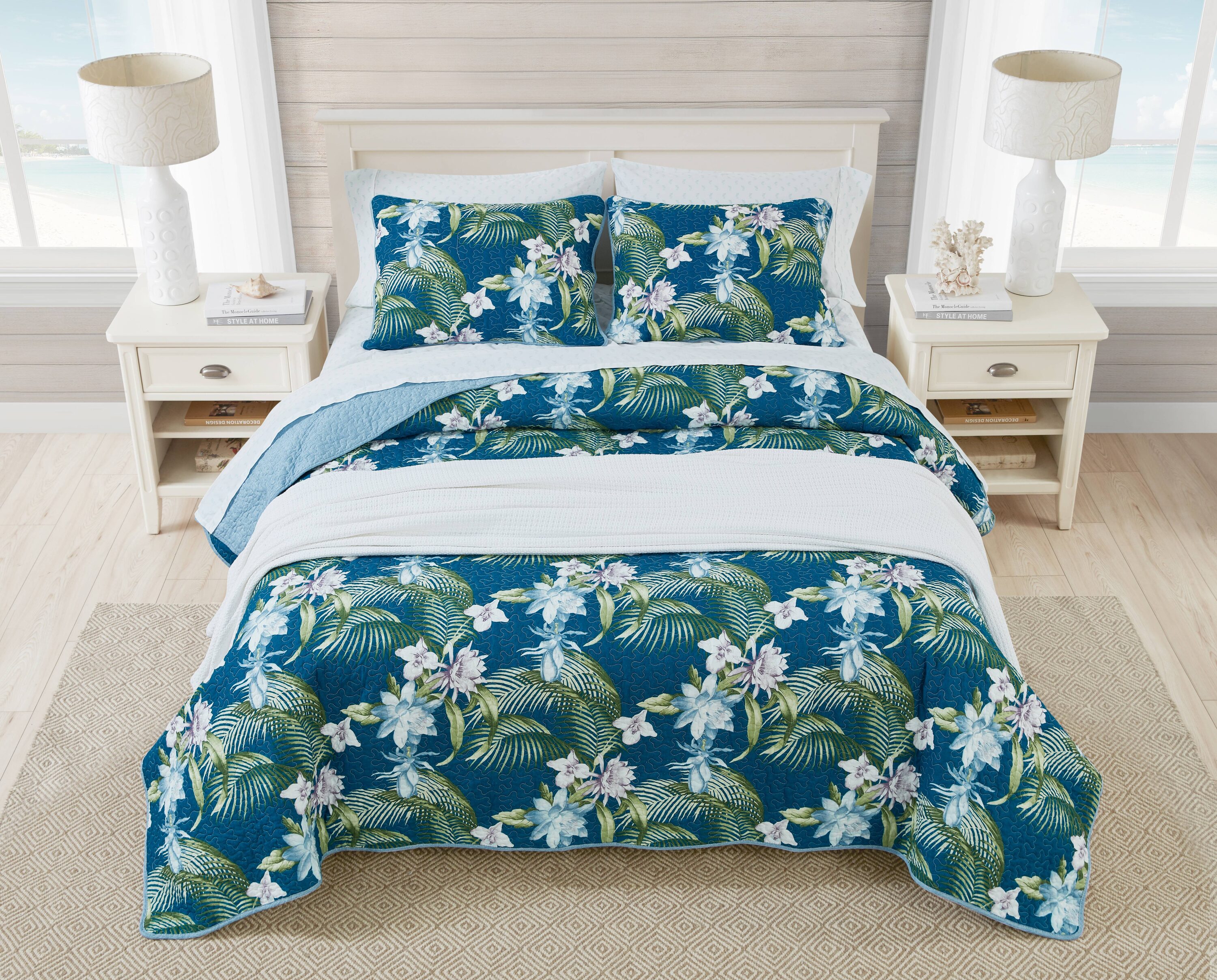 Tommy Bahama Southern Breeze 3-Piece Indigo King Quilt Set 219339