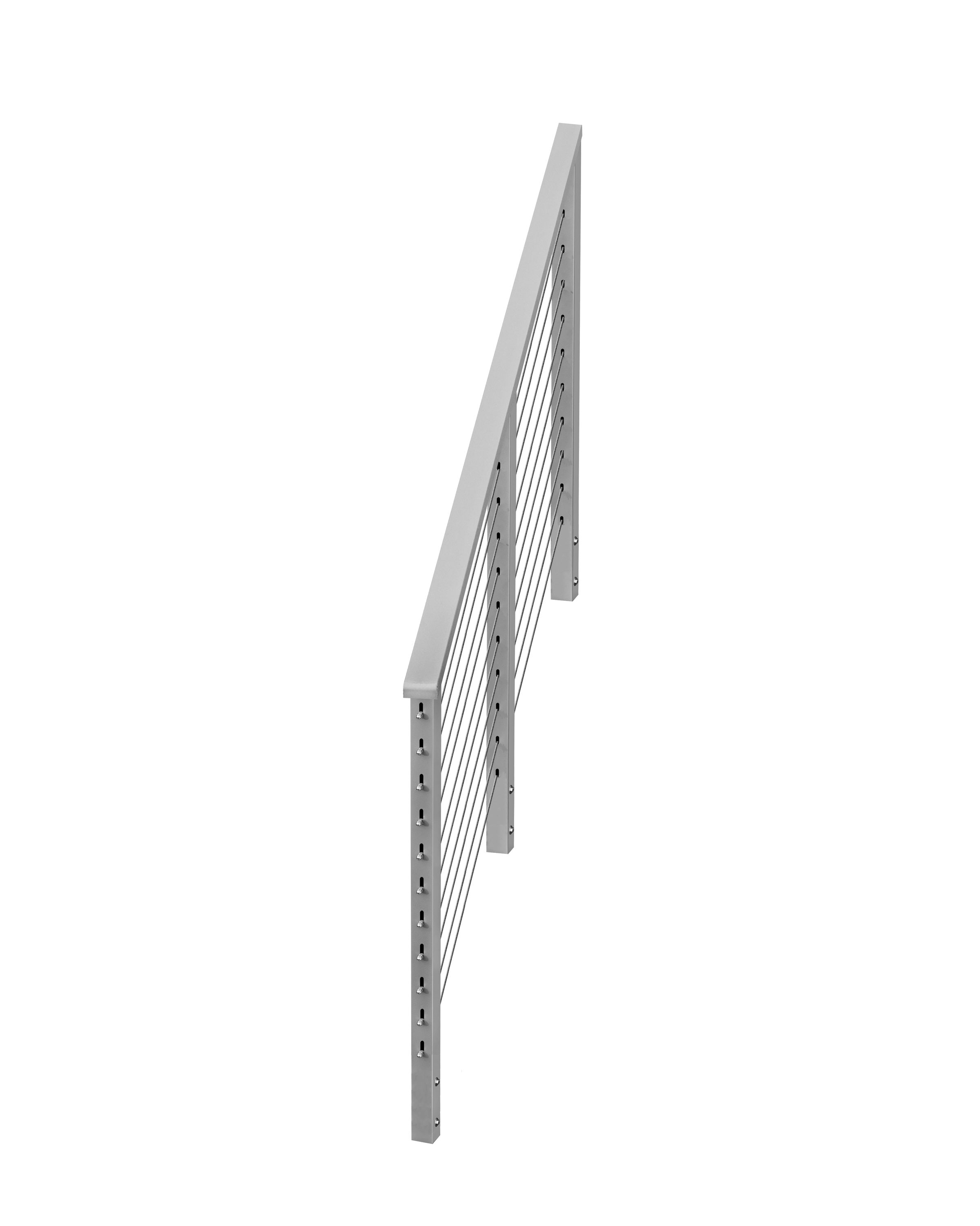 CityPost CP-20-G-S-F Face Mount 20-ft x 36-in Grey Steel Deck Cable Rail Kit