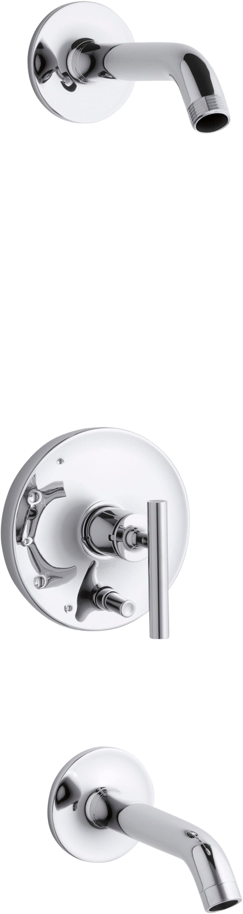 KOHLER K-T14420-4L-CP Purist Polished Chrome 1-handle Sold separately Round Bathtub and shower Faucet