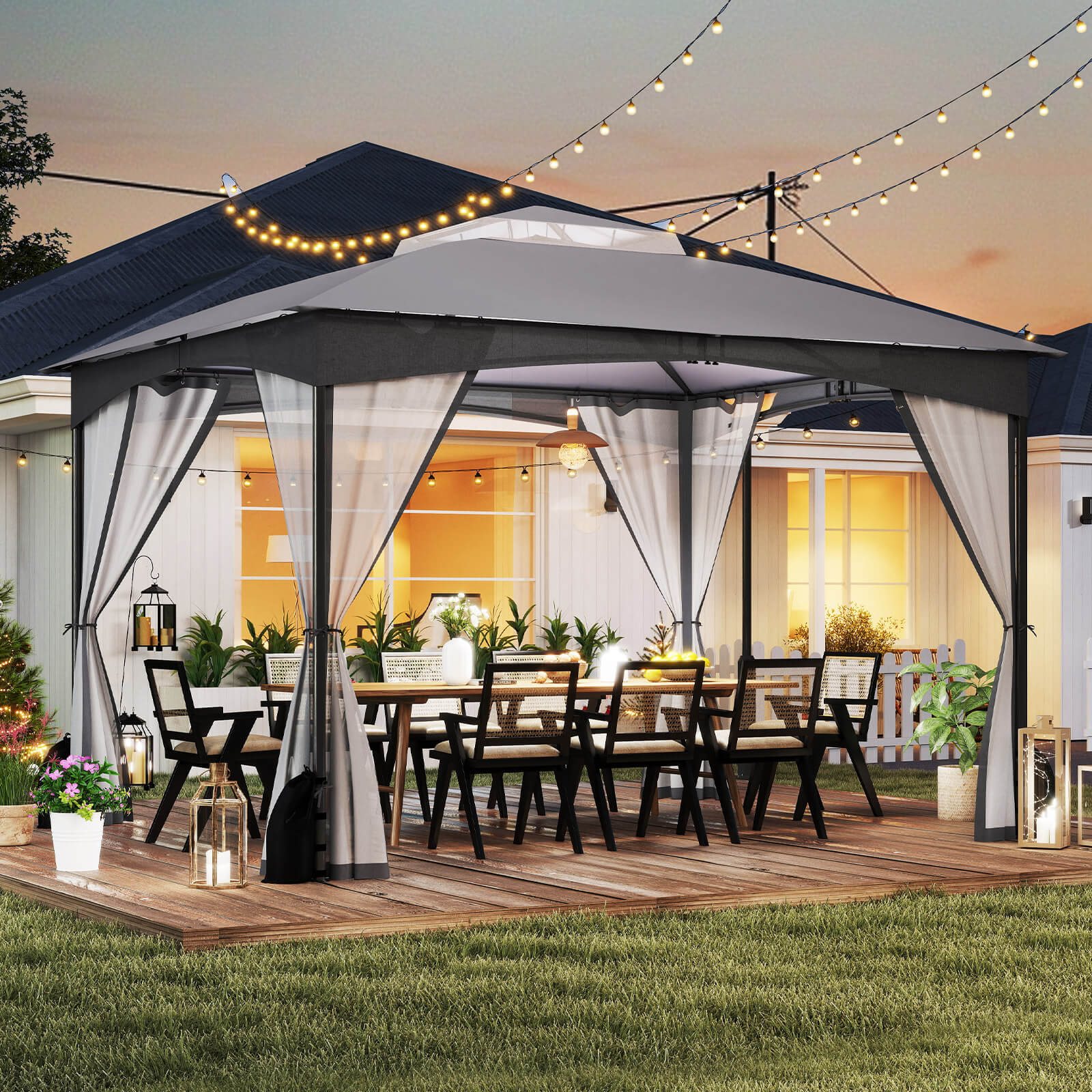 Costway HCST08297 Wood-Resin-Gazebos - View #7