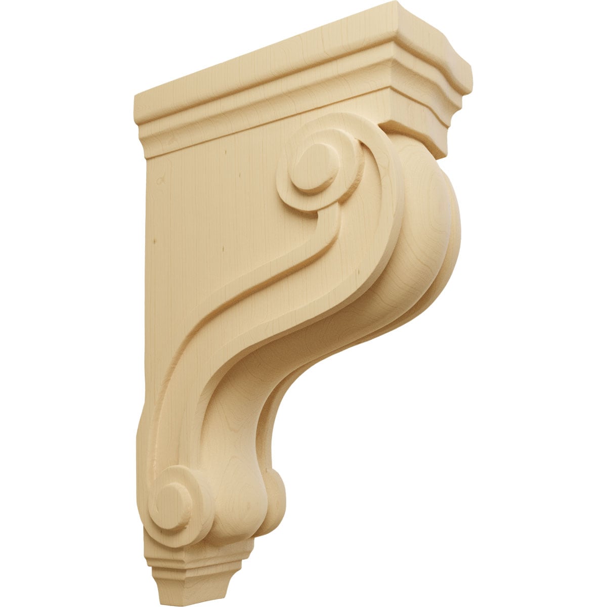 Alder 13" Traditional Scroll Wood Corbel