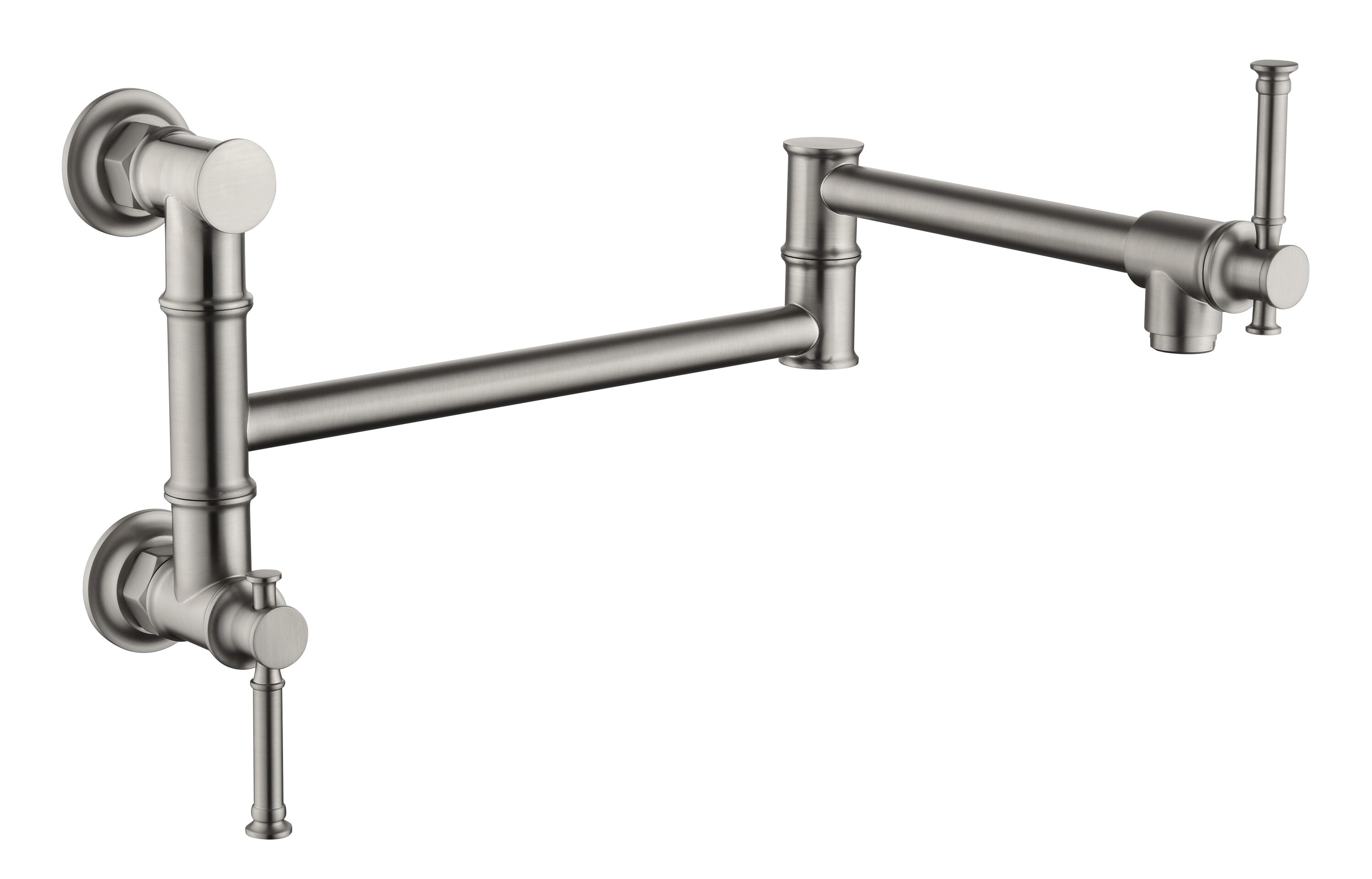 Tatayosi - 360 degree Swivel Brass Wall Mount Pot Filler Faucet with Foldable Arms