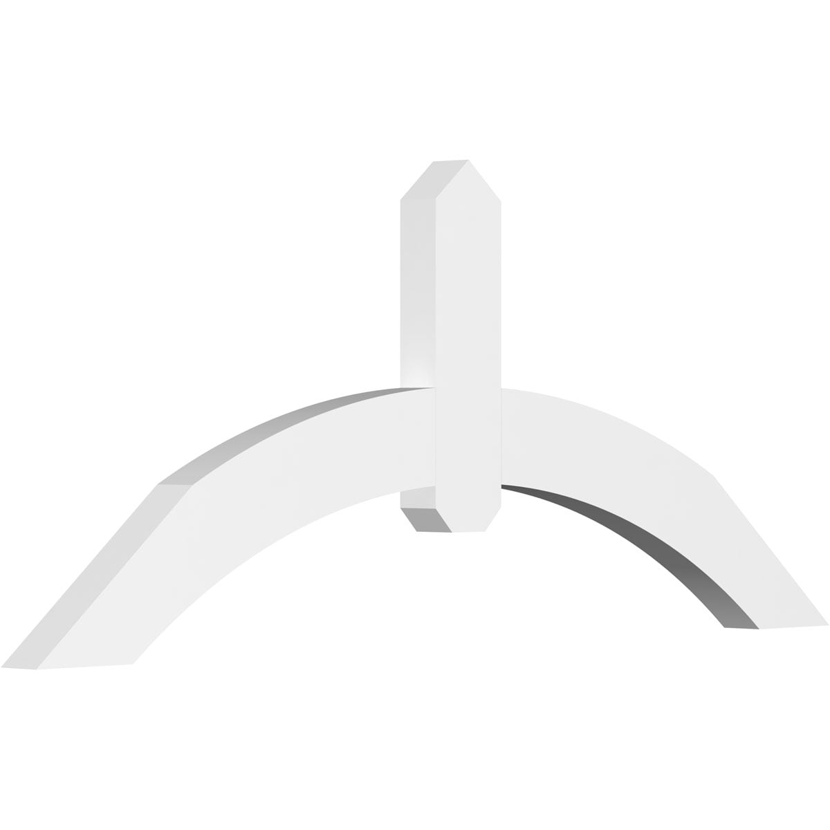 Ekena Millwork GBP048X20X0204ARC00 Archdale White PVC Gable bracket