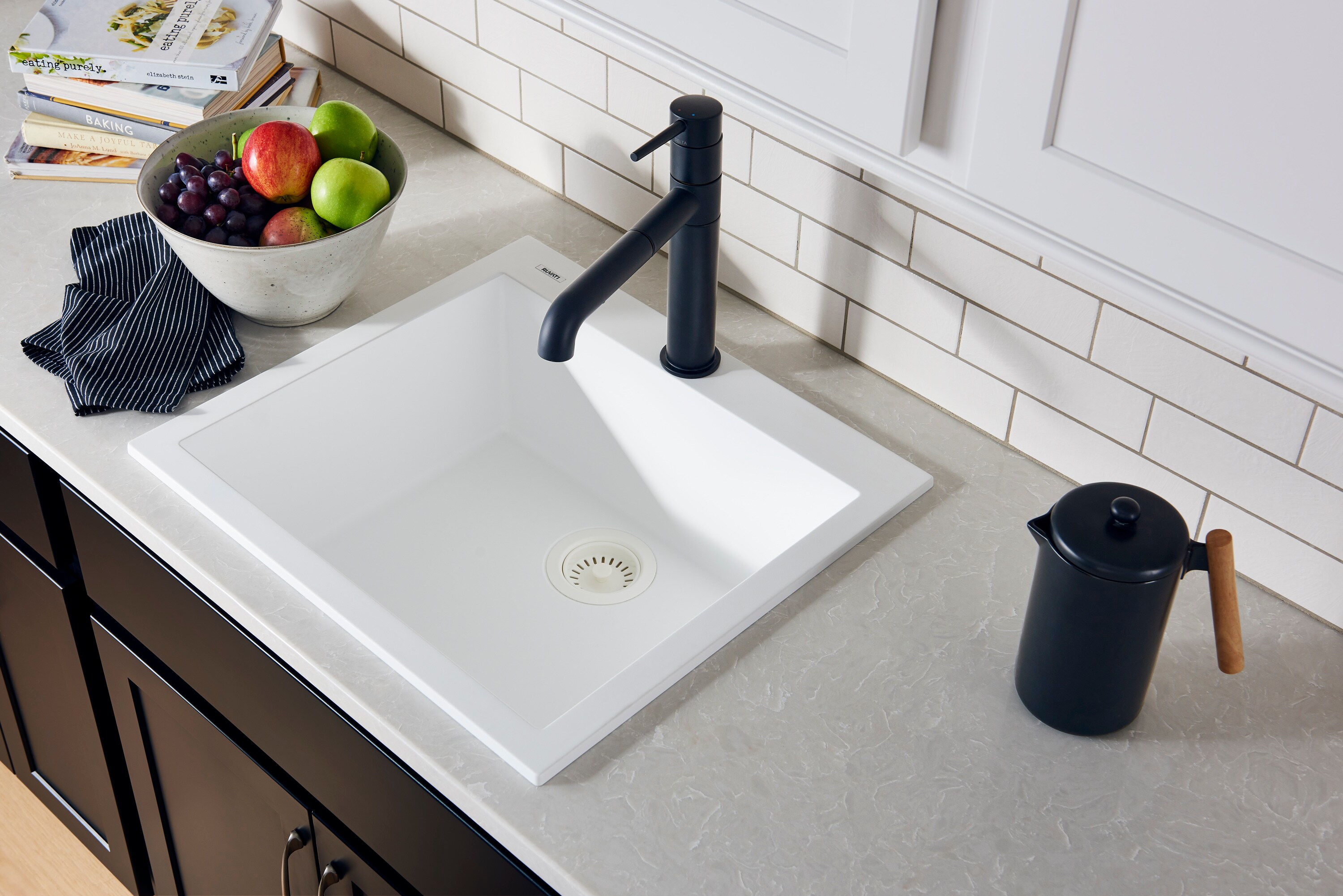 Arctic White Granite Composite Single Bowl Kitchen Sink