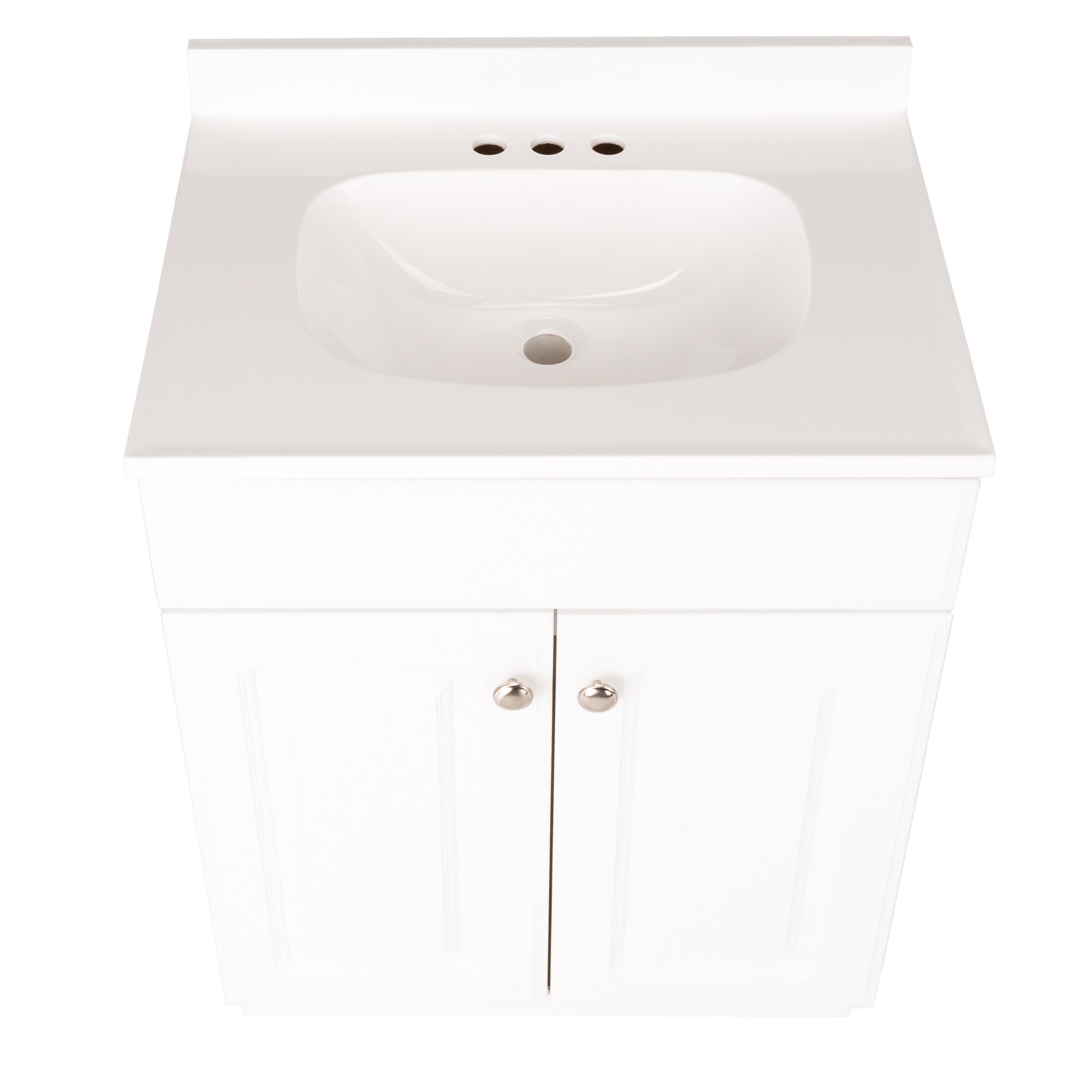 Project Source 24 in White Single Sink Bathroom Vanity with White