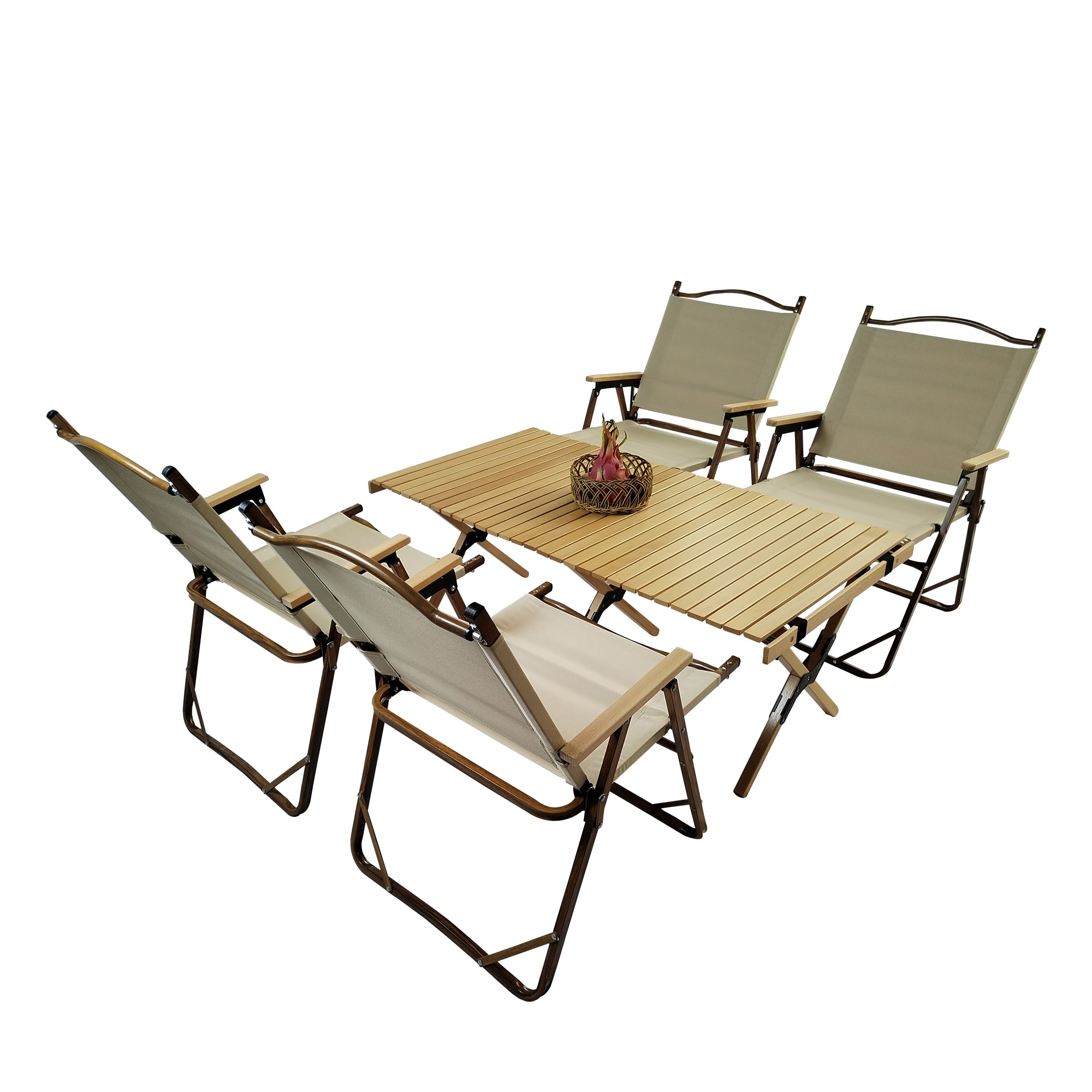 Kahomvis LEISURE-QPW4-002 47.44-in Brown wood Rectangle Picnic Table
