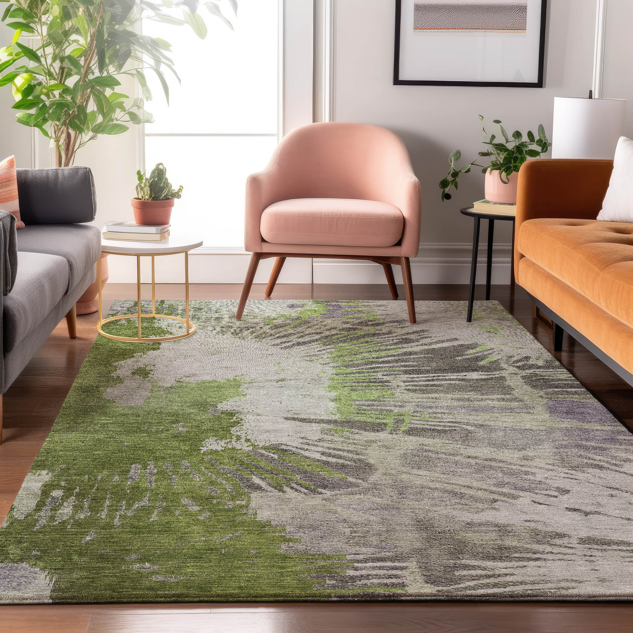 Addison Rugs AMF645OL5X8 Mayfield AMF645OL 5 x 7 (ft) Loomed Polyester Olive Rectangular Indoor Geometric Machine washable Area rug