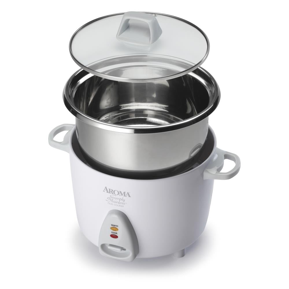 Rice Cooker 12-Cup Glass Lid Stainless Steel