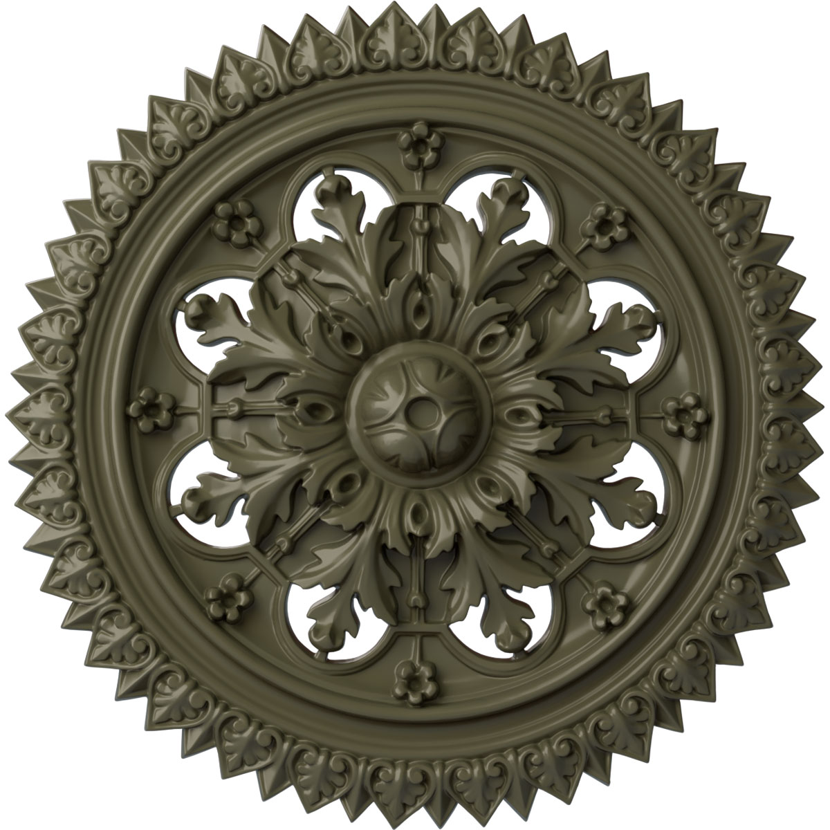 Ekena Millwork CM21YOPTF York 21.625-in W x 21.625-in L Painted Turtle Polyurethane Whole Ceiling Medallion