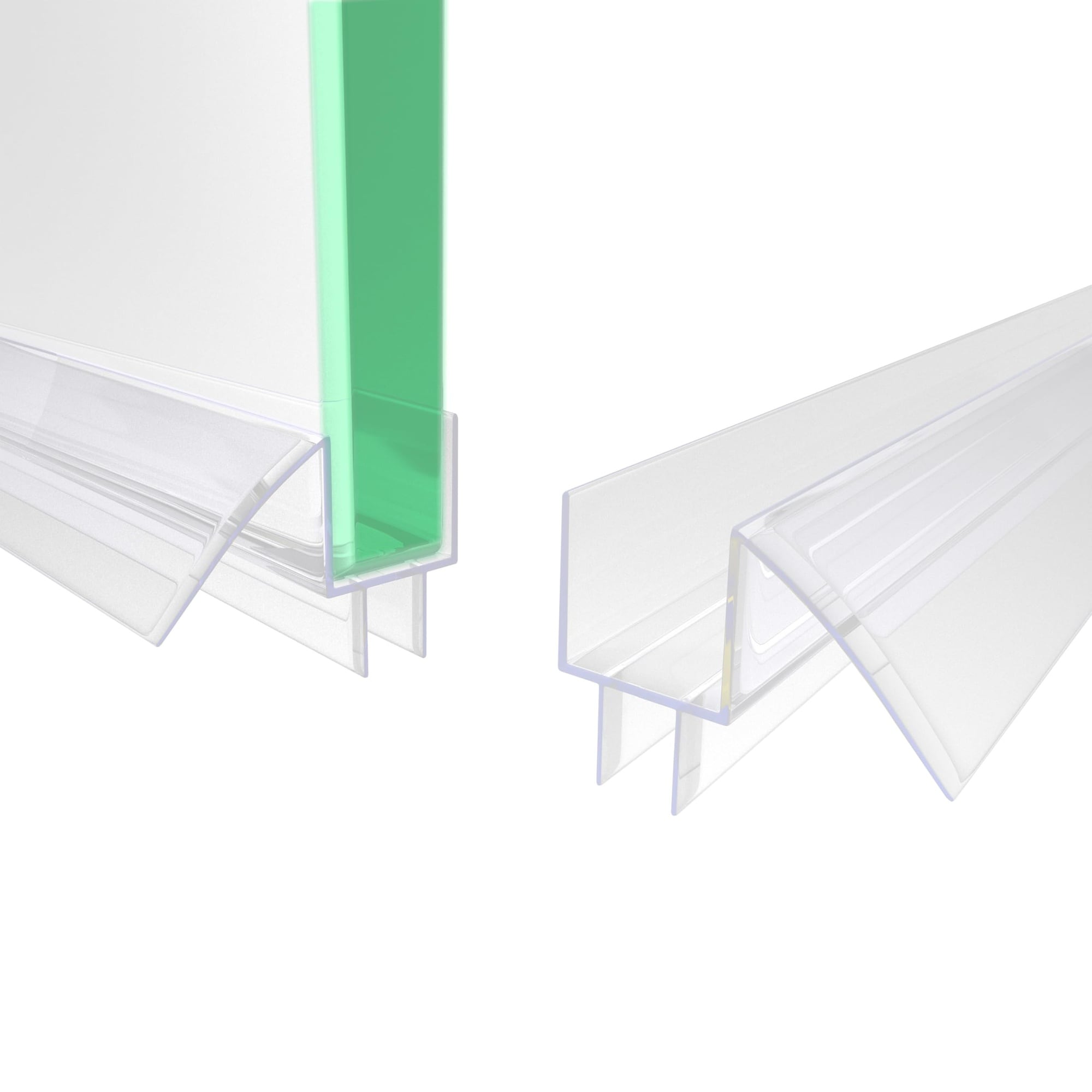 Anqtovp  2Pack Frameless Shower Door Bottom Seal Strip for 3/8 in Glass 39.3 in Ultra Clear Polycarbonate Shower Sweep Water Guard Barrier
