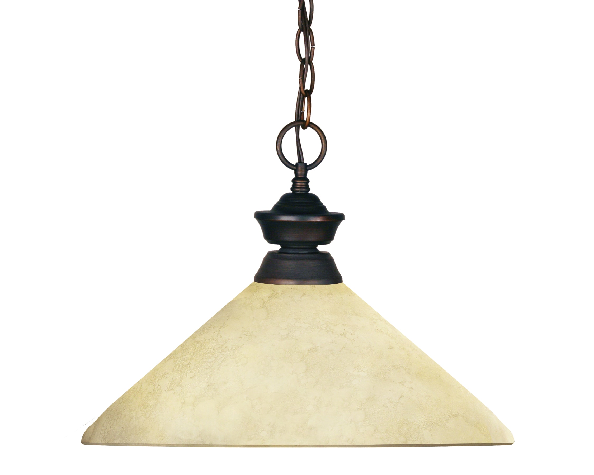 Z-Lite 100701OB-AGM14 Riviera 1 -Light Olde Bronze Modern/contemporary Art glass Cone Medium Hanging Pendant light