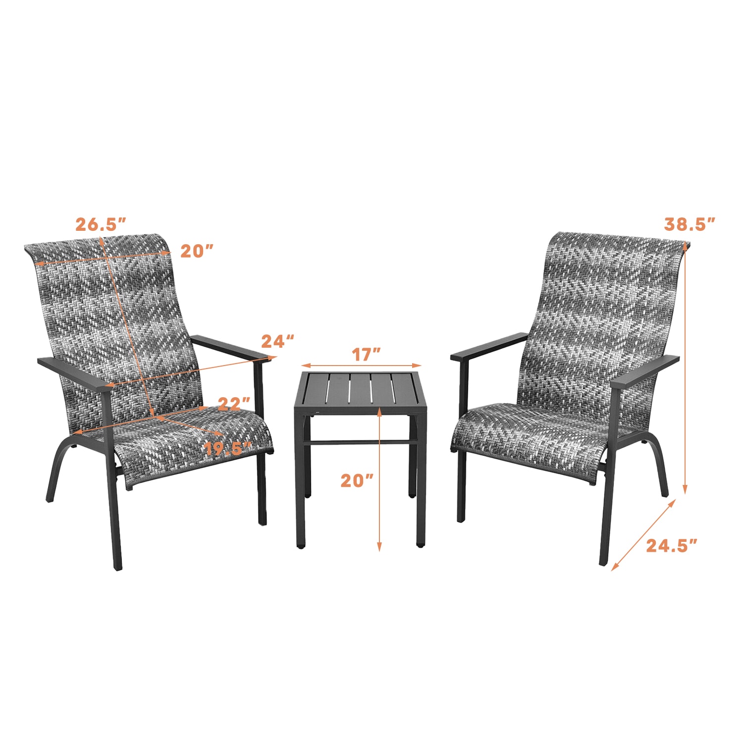 WELLFOR TDS10513GR Patio-Conversation-Sets - View #2