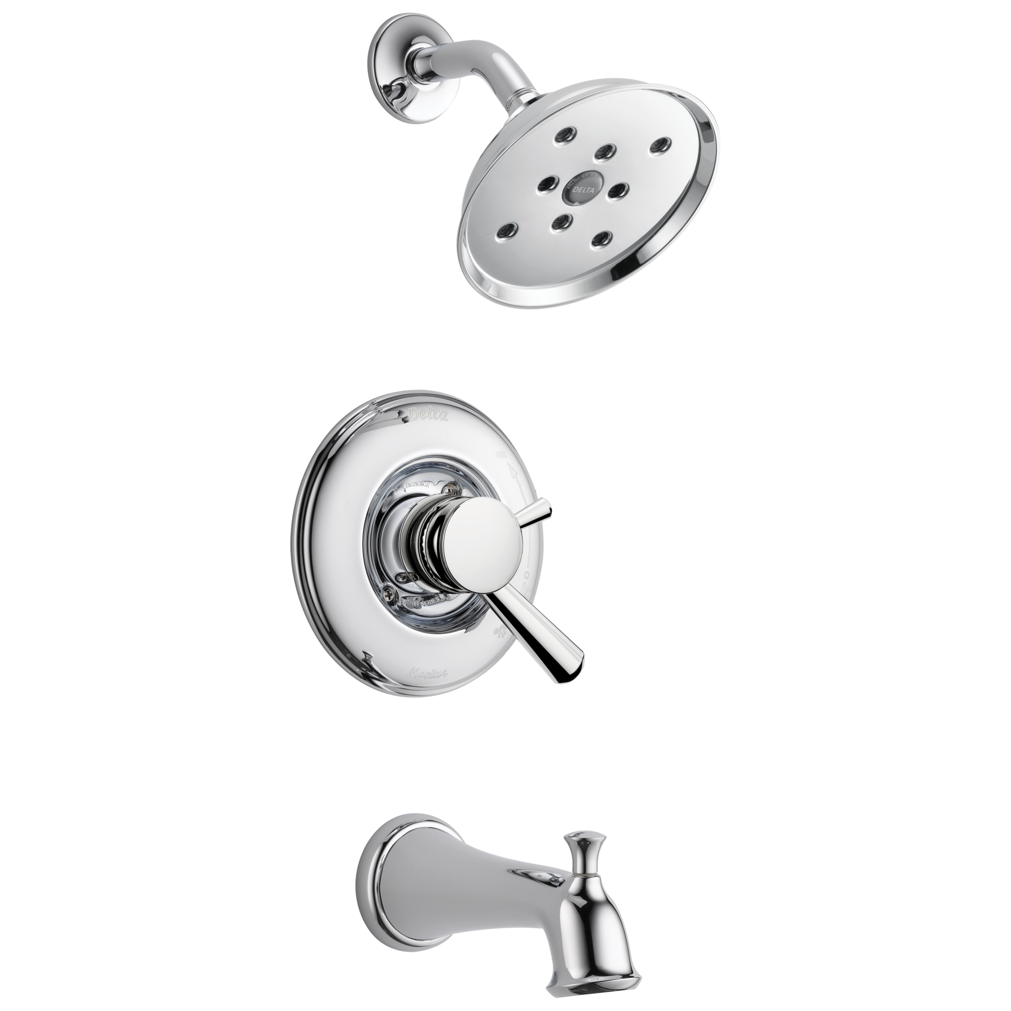 Delta T17493 Linden Chrome 2-handle Multi-function Round Bathtub and Shower Faucet