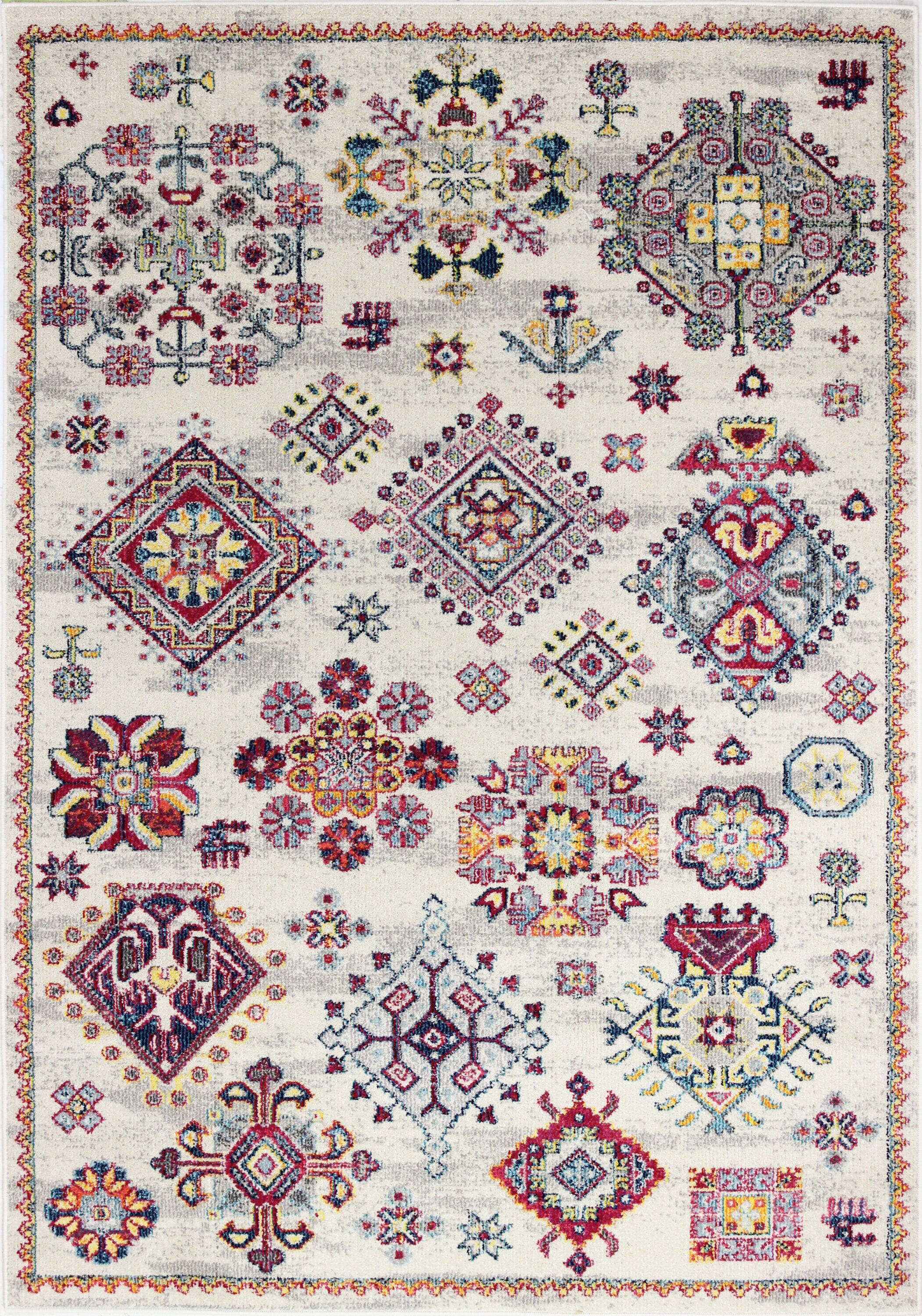 Bashian 649652300849 4 X 6 (ft) Ivory Indoor Geometric Oriental Area Rug