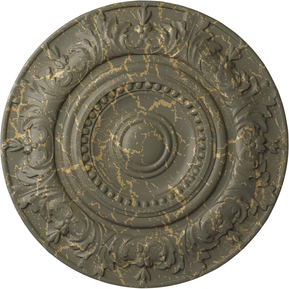 Ekena Millwork CM20BXWHC Biddix 20.875-in W x 20.875-in L Painted Witch Hazel Crackle Polyurethane Whole Ceiling Medallion