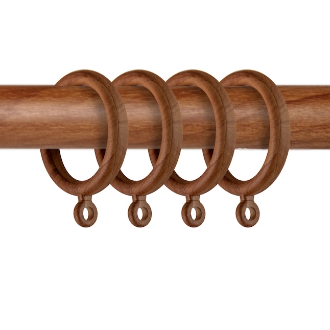 Hart & Harlow 1-3/8-in Faux Wood 1.375-in Chestnut Plastic Curtain Ring  with Eyelet in the Curtain Rings department at