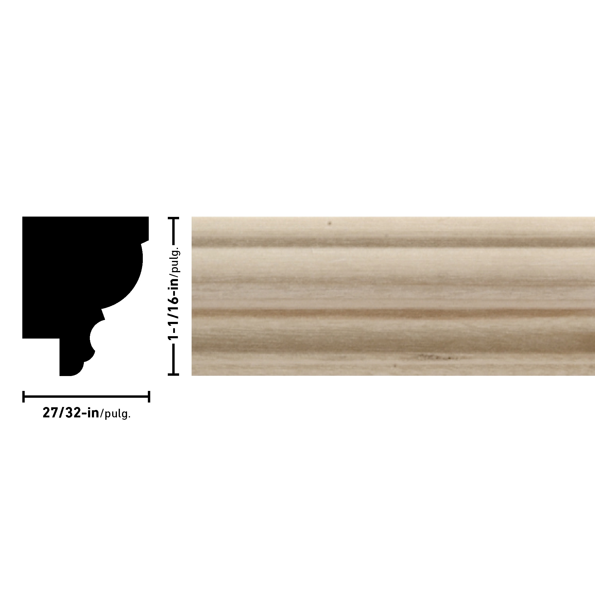  10039-8WHW Chair-Rail-Moulding - View #3