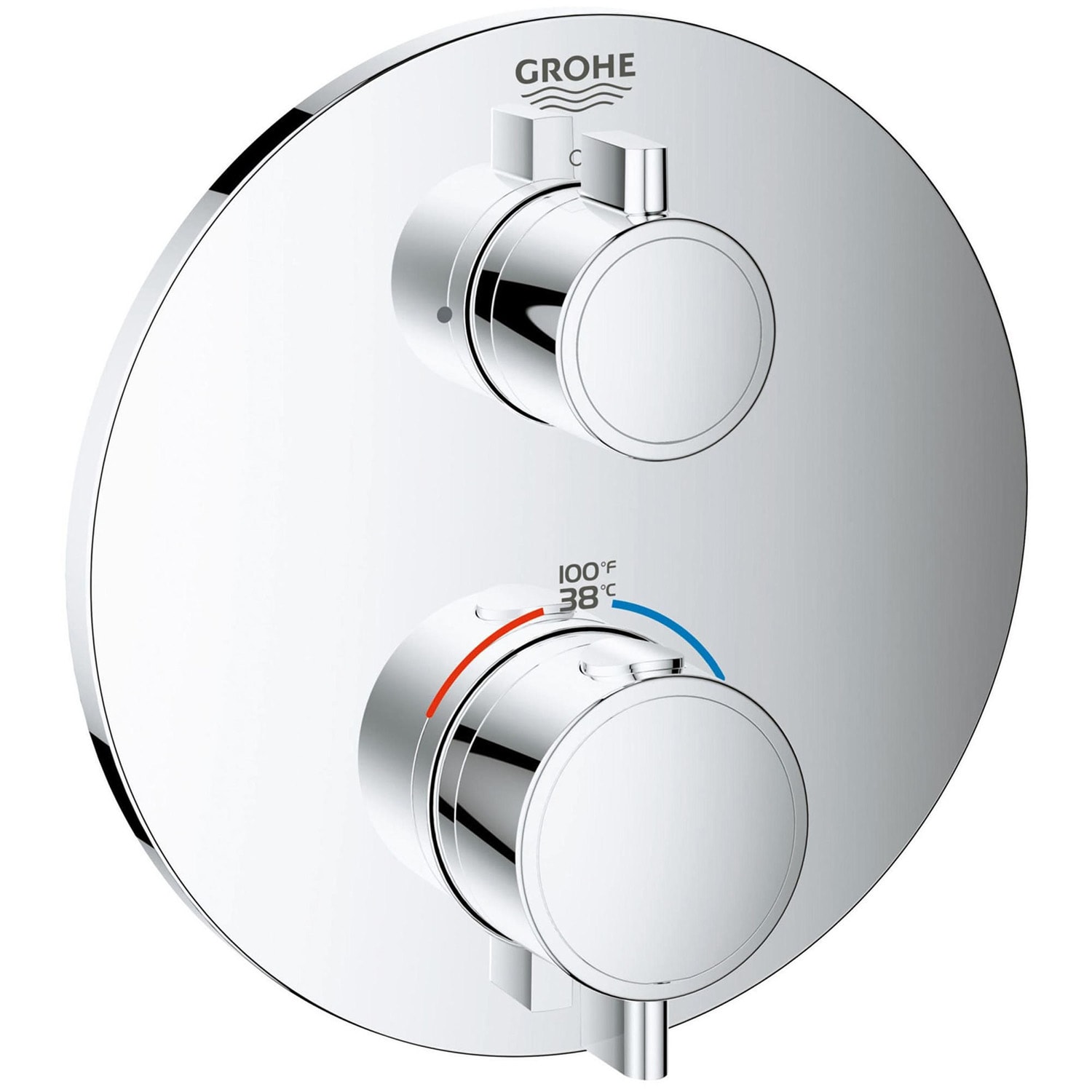 European Brushed Nickel Wall-Mounted 2-Handle Thermostatic Shower Trim