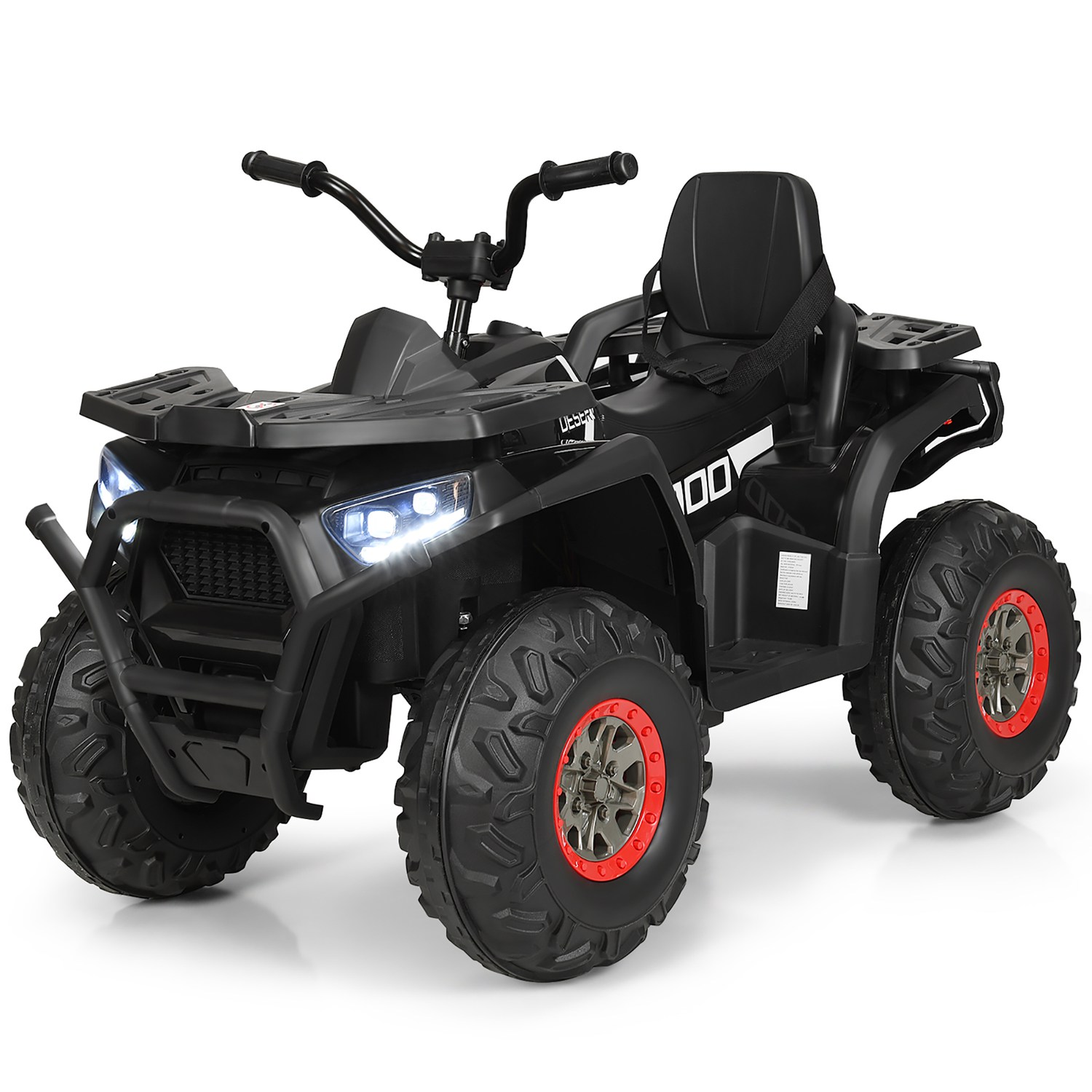 Costway CSHY001985 12V Kids Electric 4-Wheeler ATV Quad 2 Speeds Ride On Car with MP3 and LED Lights Black