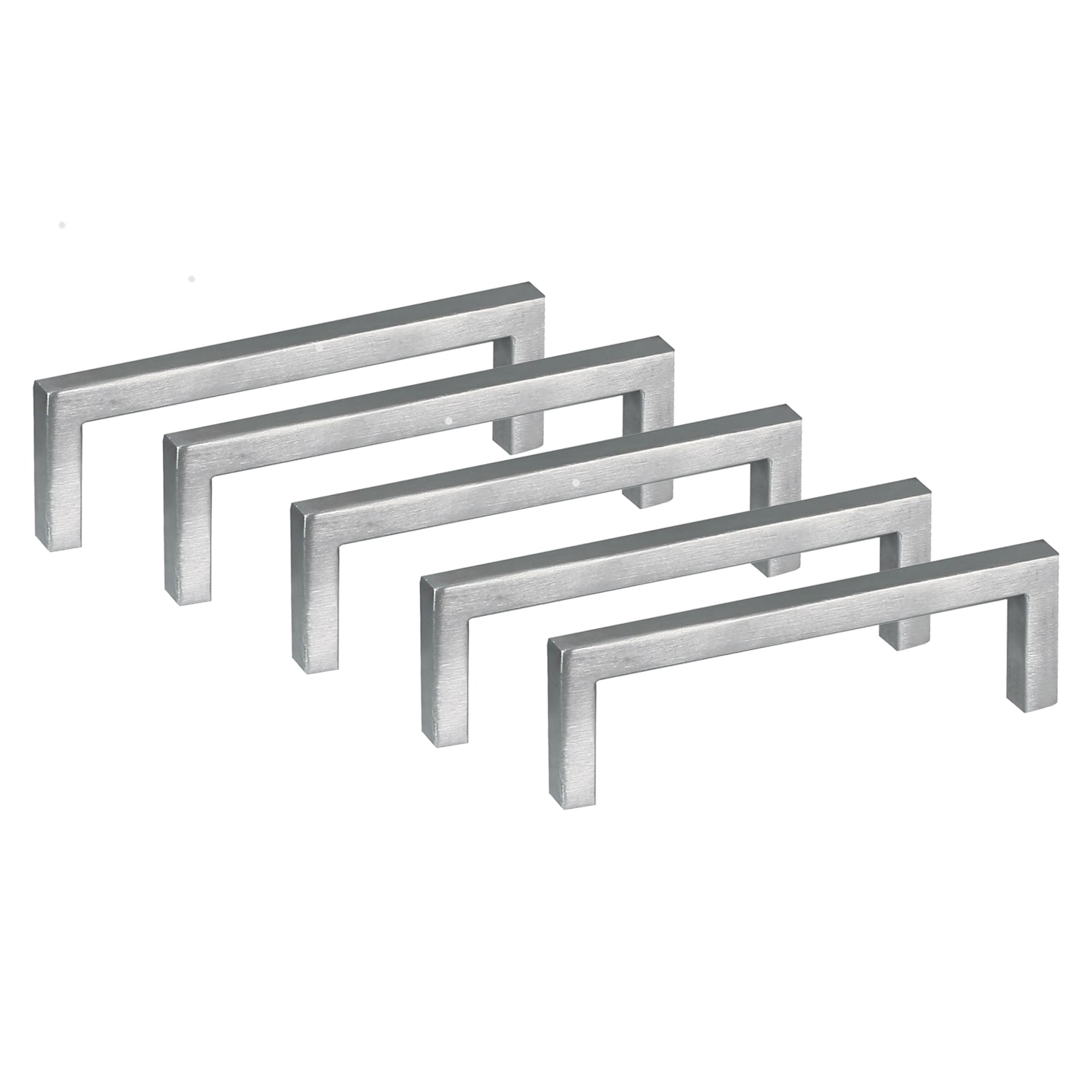 Design House 206532 Portico 3-7/8-in , 96mm Center to Center Stainless Steel Dual Mount Rectangular Bar For Use on Appliances Drawer Pulls 5 -Pack