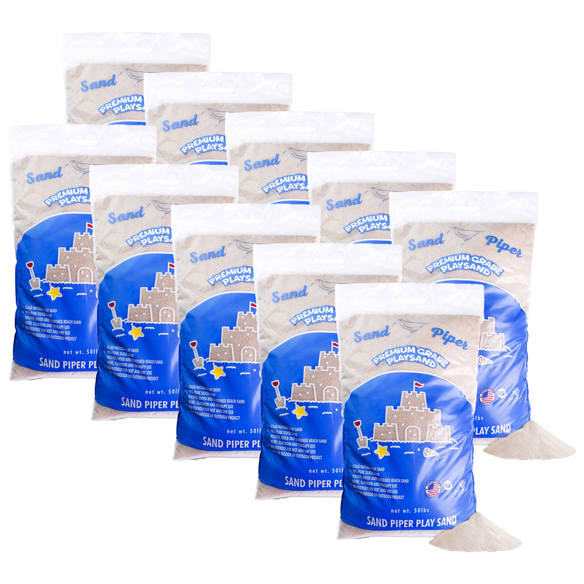  50lb Premium Grade Multi-Use Play Sand Chemical Free Formula 10 Pack