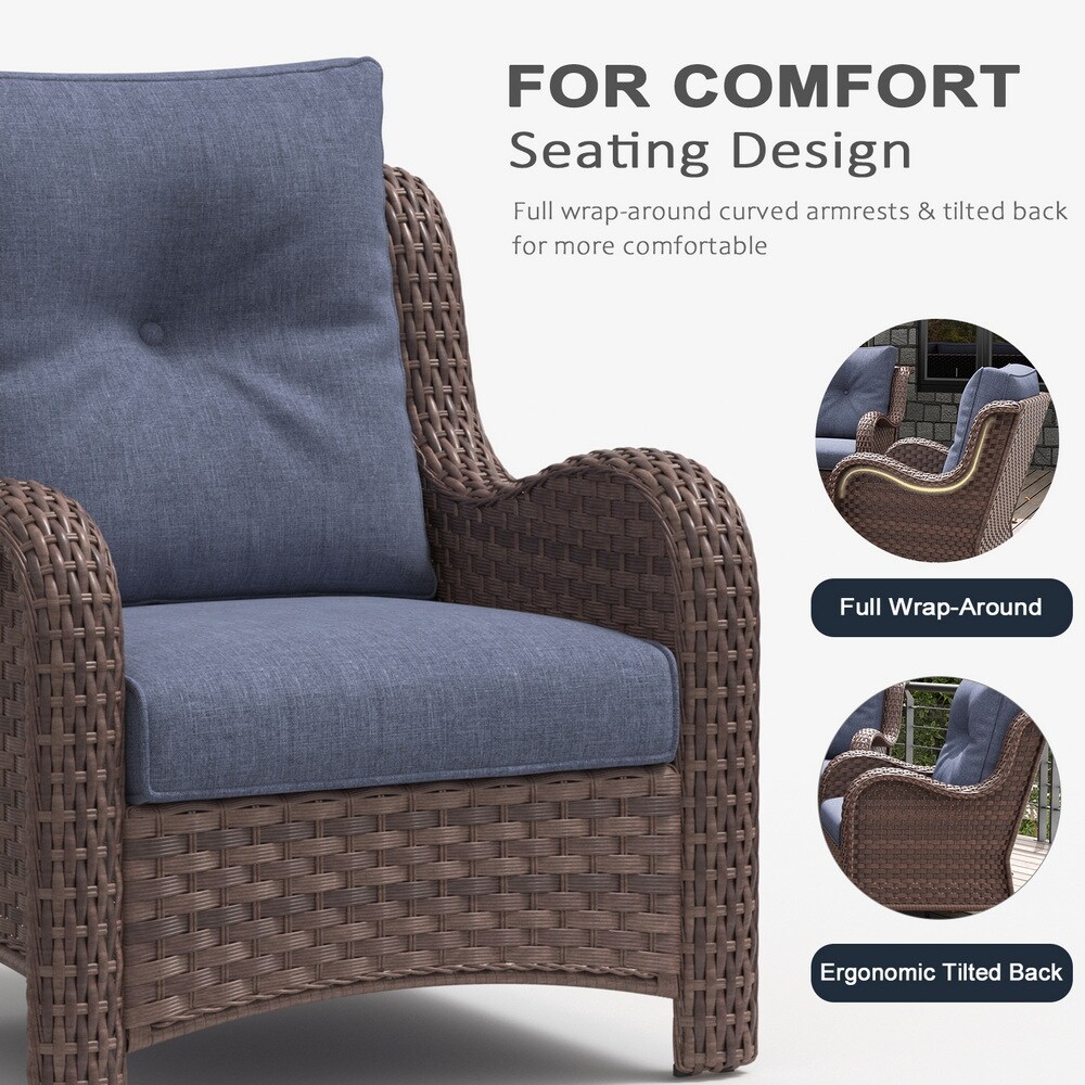 LayinSun BYT6003B-BRNAVY-3P Patio-Conversation-Sets - View #5