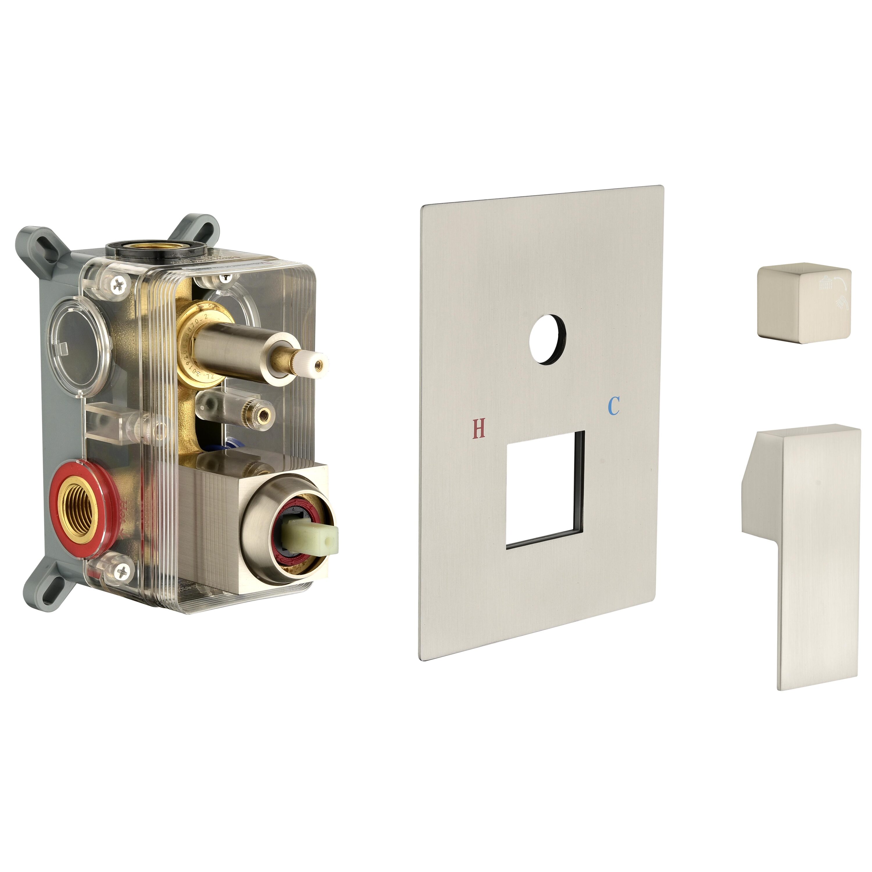 WELLFOR GIG-602BN 2-Way Outlet Diverter Valve 1/2-in ID Copper sweat x 1/2-in OD Copper sweat Brass Shower valve