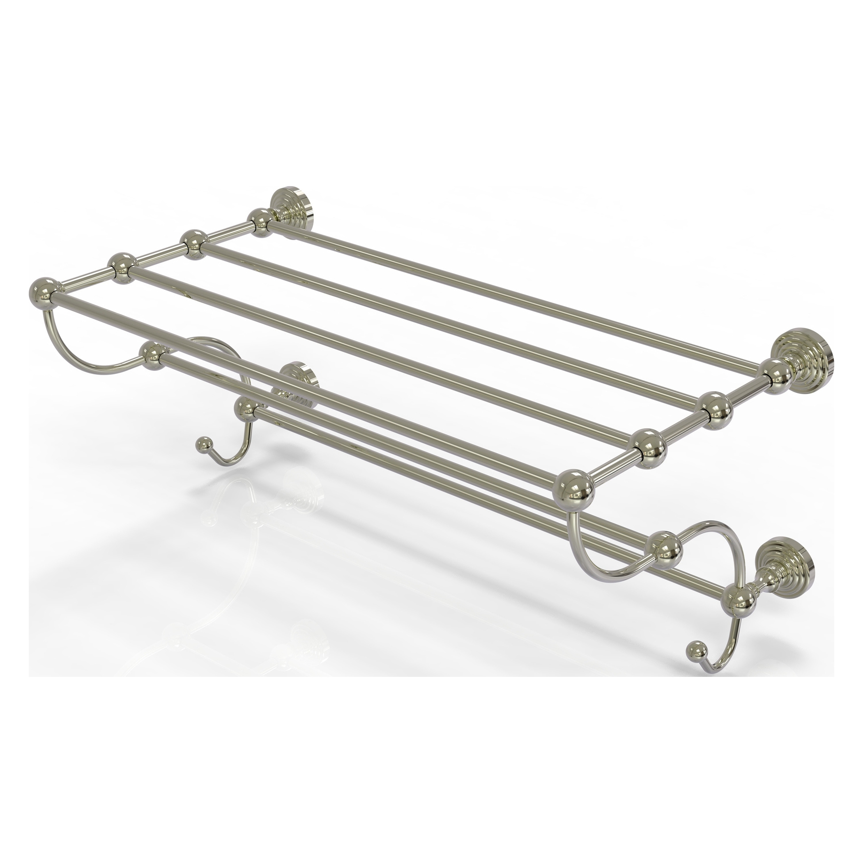 Allied Brass Waverly Place Polished Nickel Wall Mount Towel Rack 14-in x  36-in x 6-in in the Towel Racks department at