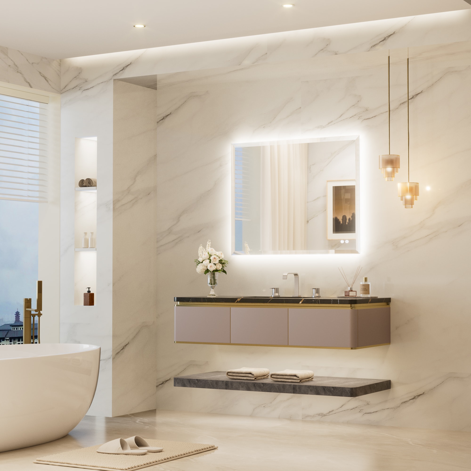 Keonjinn LW-DJ-BX-10181 Framed-Bath-Mirrors - View #2