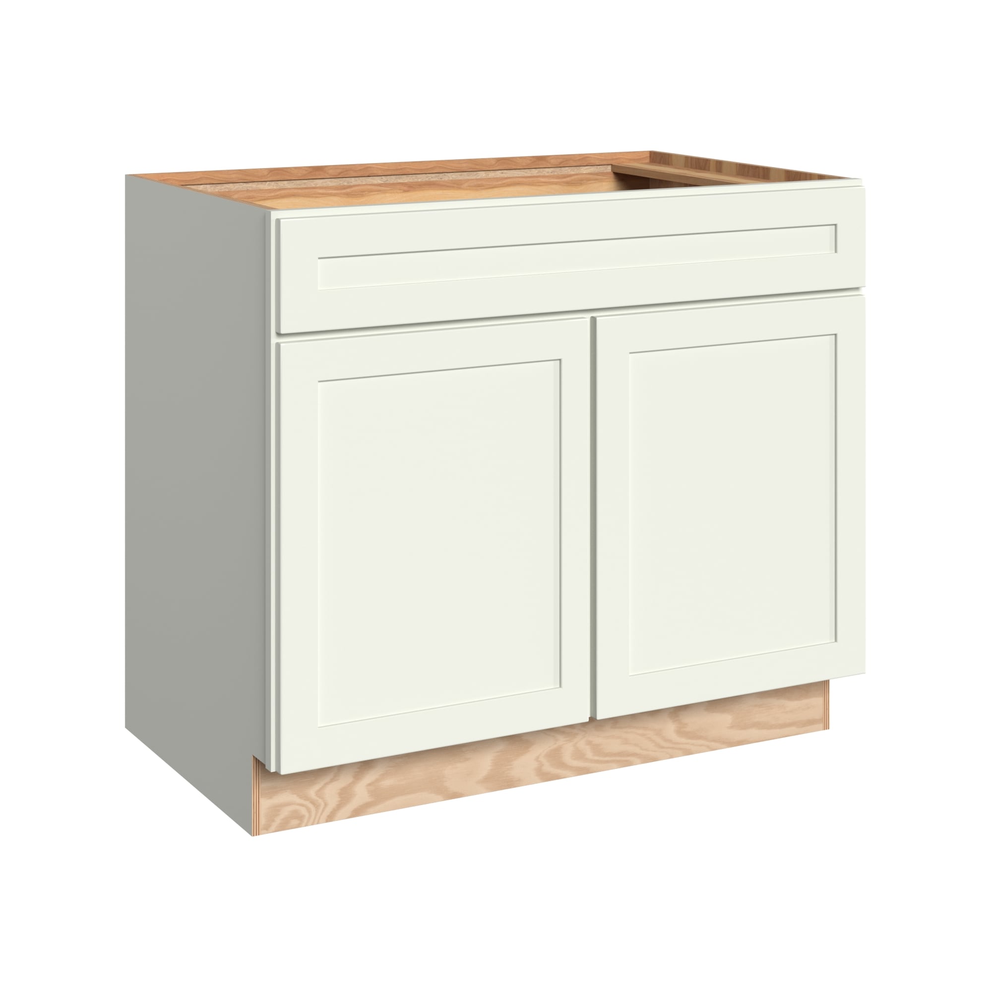 KraftMaid Momentum B39G71 Deveron 39-in W x 34.5-in H x 24-in D Dove White Base Fully assembled Plywood Cabinet (Recessed Panel Shaker)