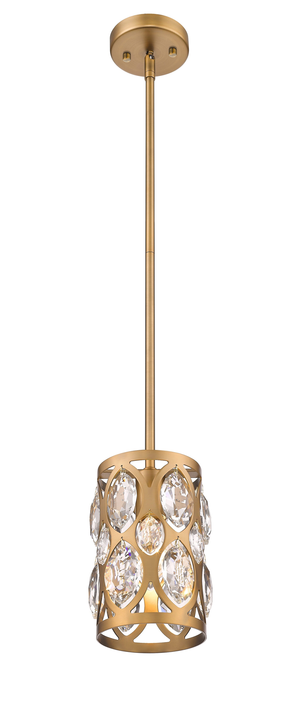 Z-Lite Dealey Heirloom Brass Modern/Contemporary Cylinder Mini Hanging ...