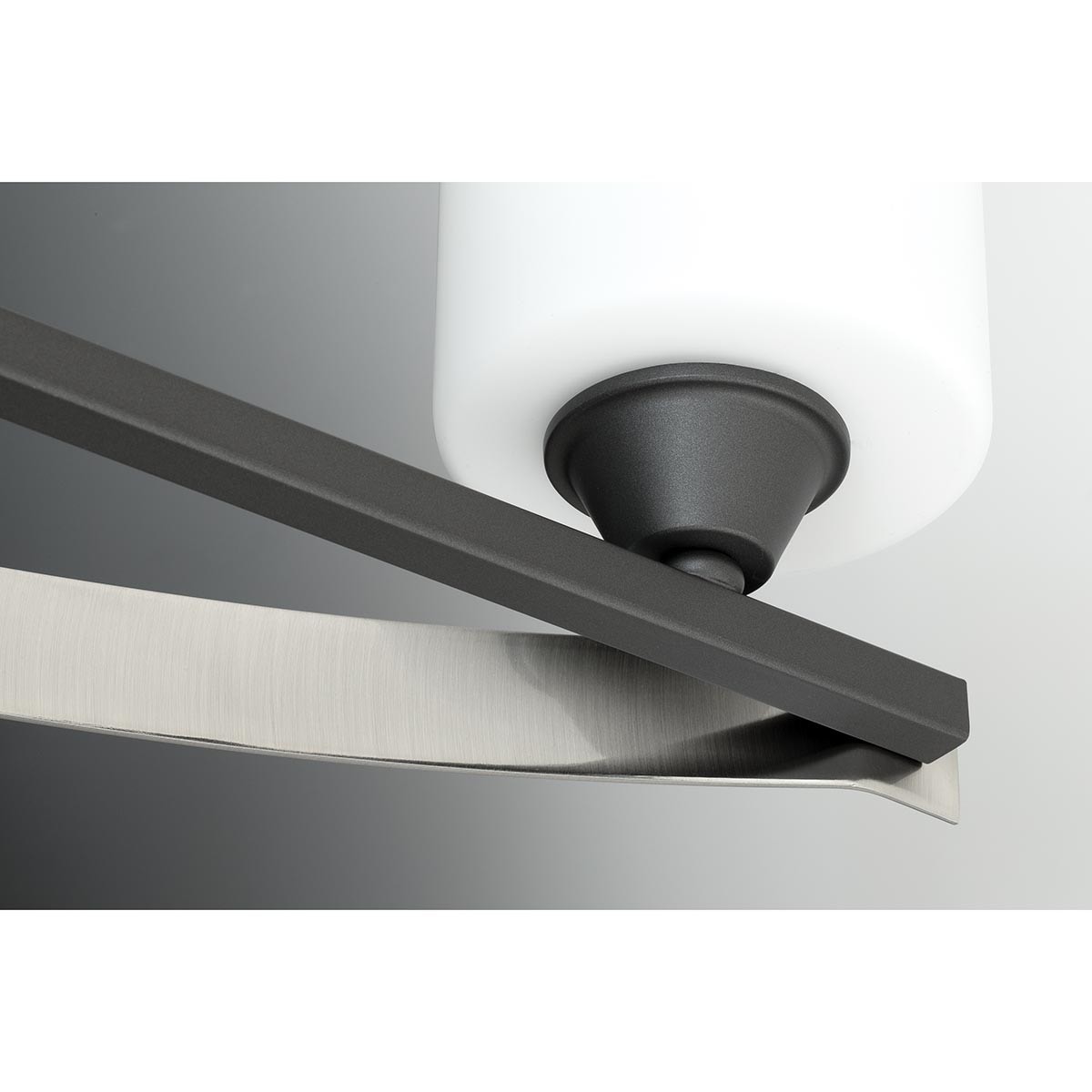 Graphite 4-Light Modern Bath Vanity with Etched Glass Shades