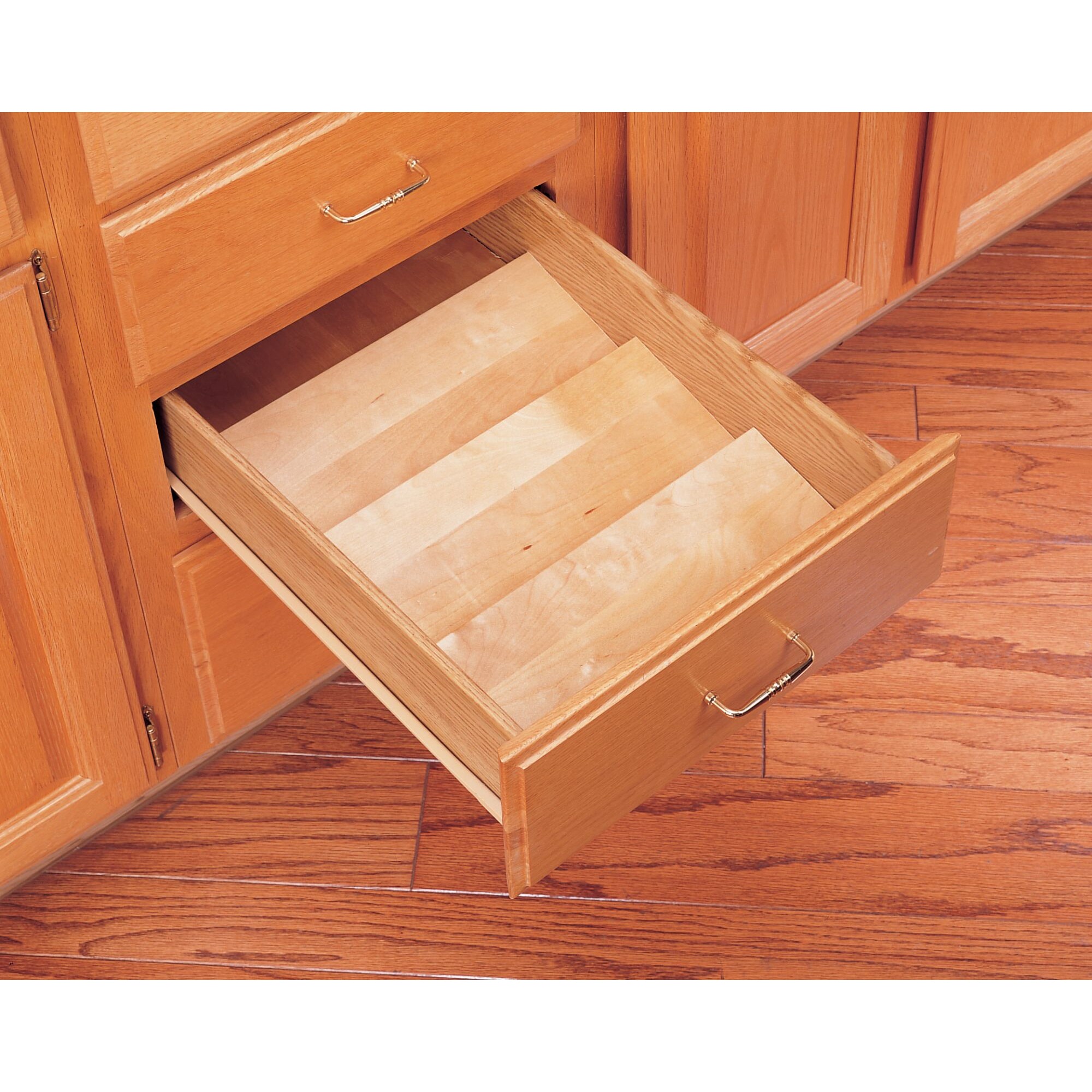 Natural Maple 3-Tier Wooden Spice Drawer Organizer Insert